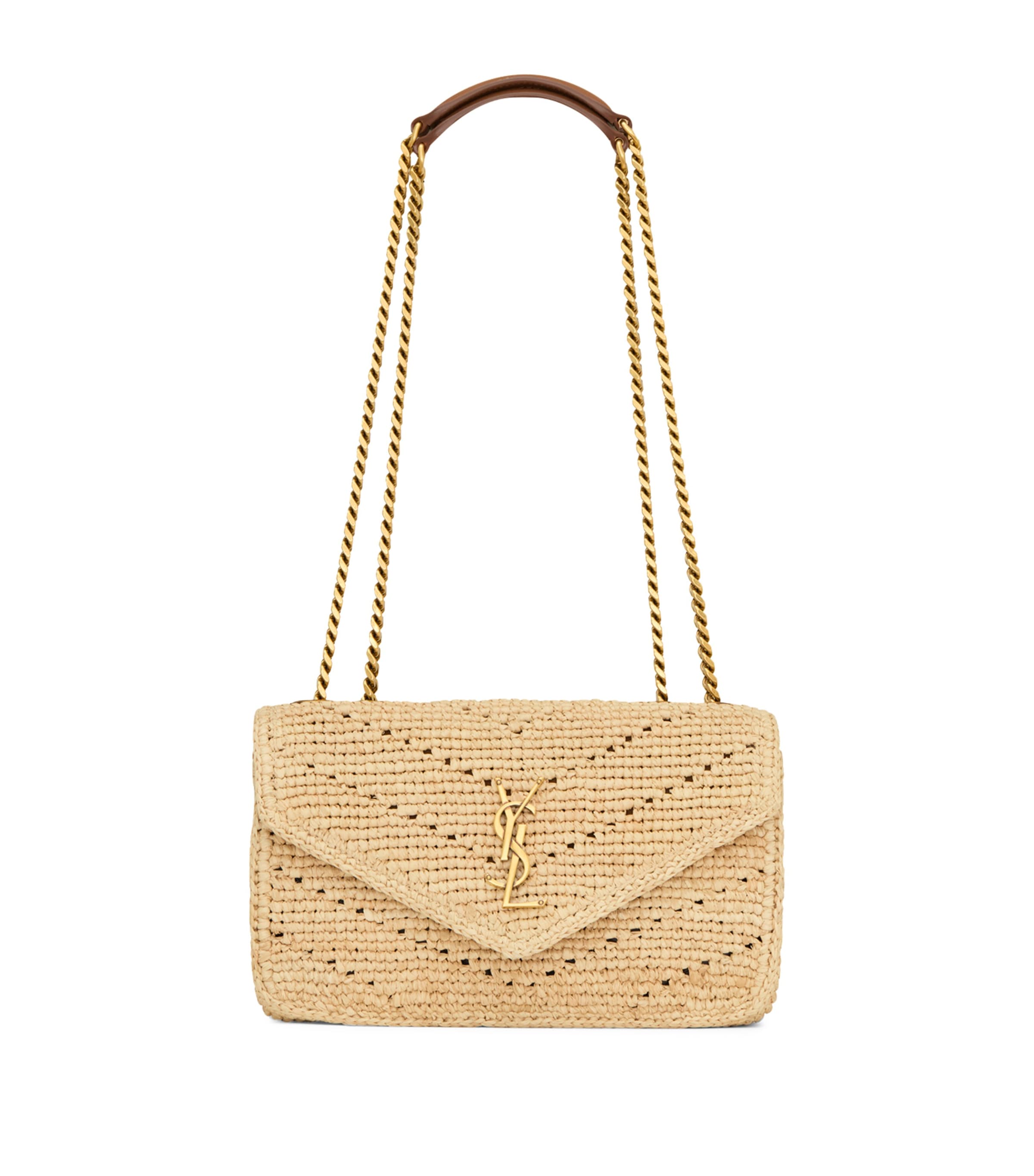 Saint Laurent Small Raffia Loulou Shoulder Bag