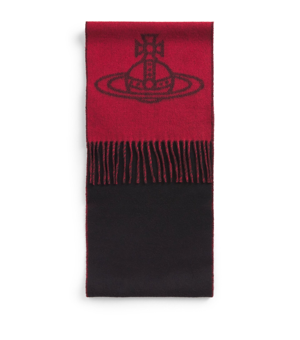 Vivienne Westwood Wool Orb Scarf Black Red Orb