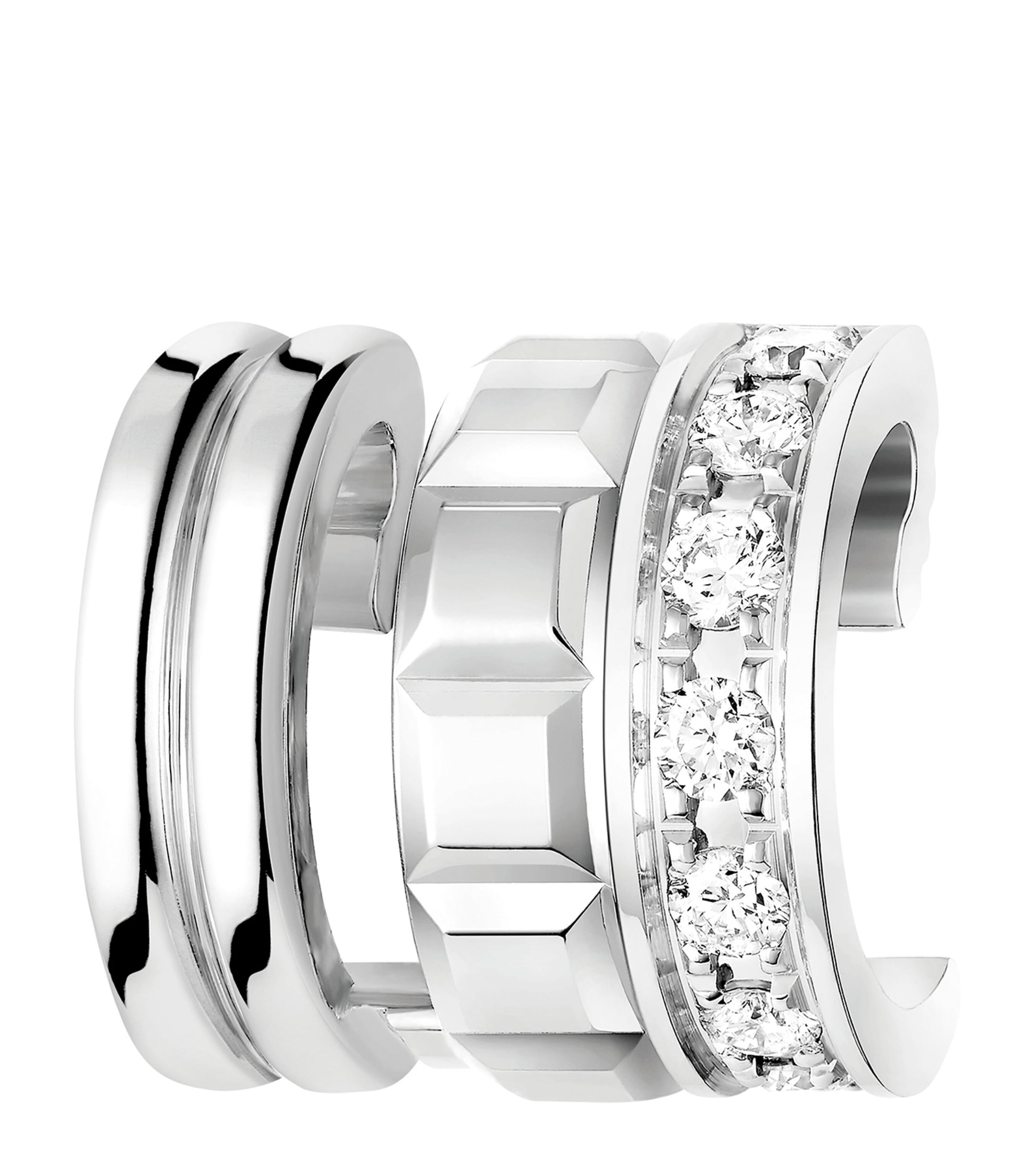 Boucheron White Gold and Diamond Quatre Single Ear Clip Silvered