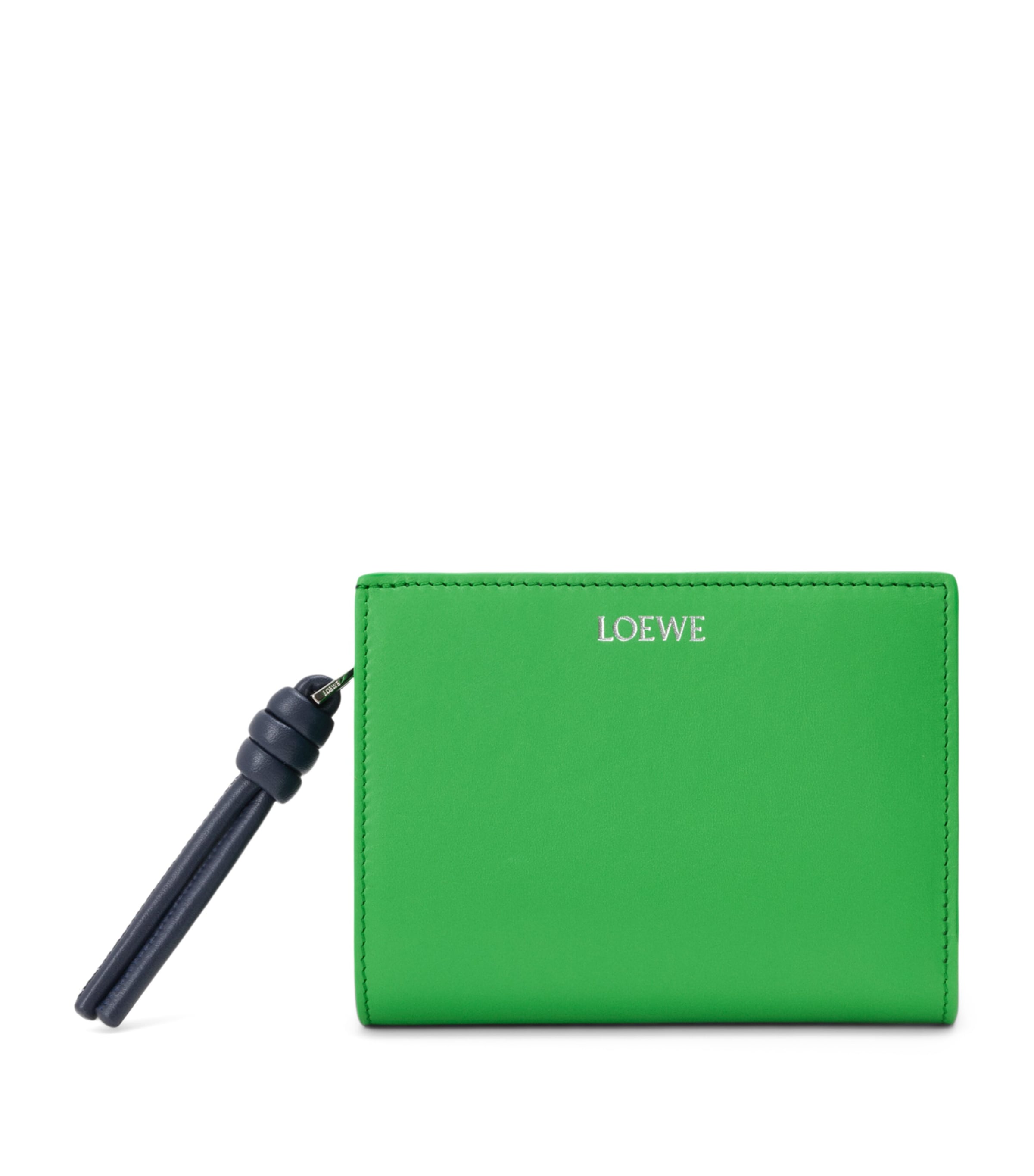 LOEWE Leather Knot Wallet Clover Green