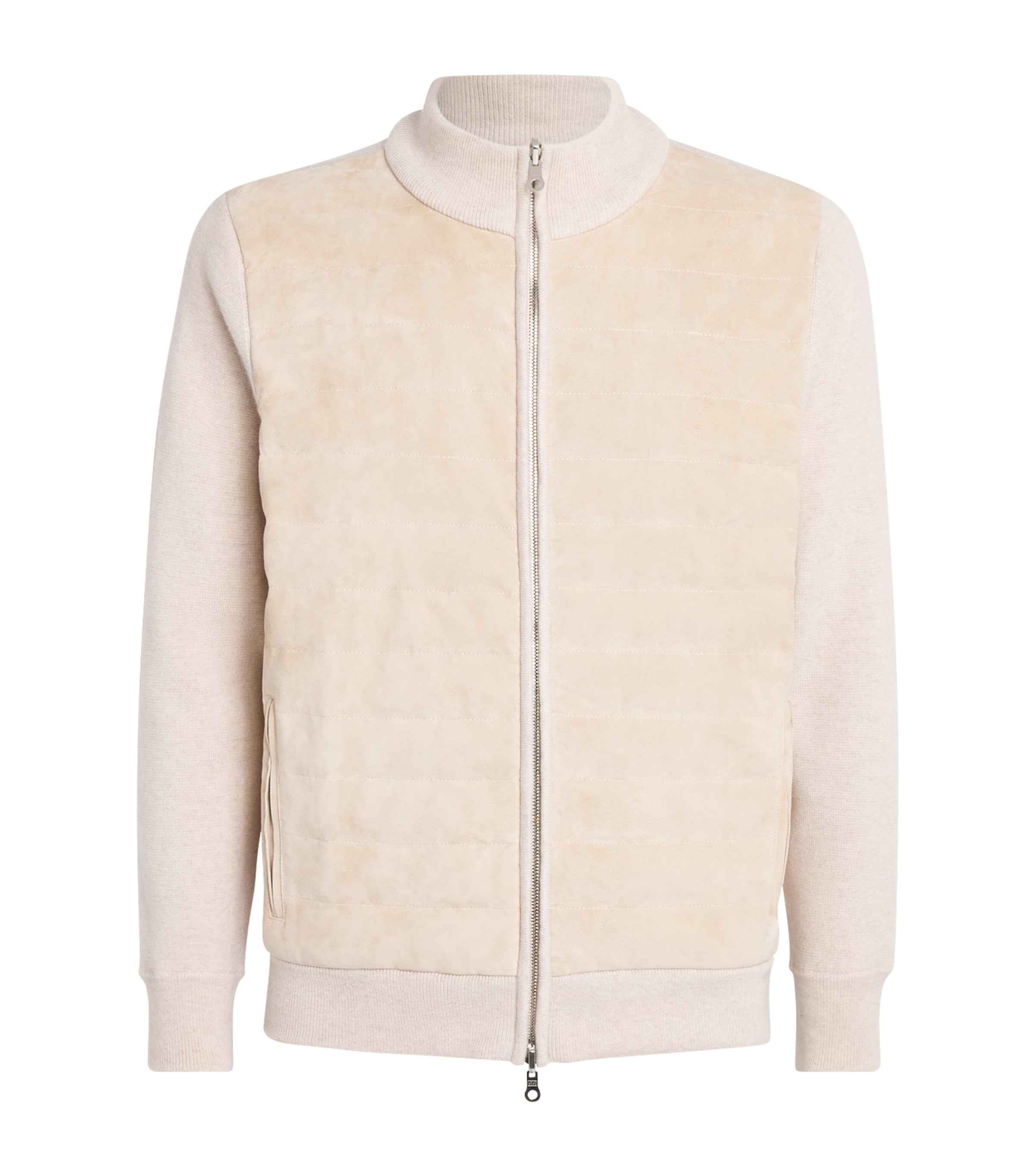 Suede-Trim Cashmere Davos Jacket