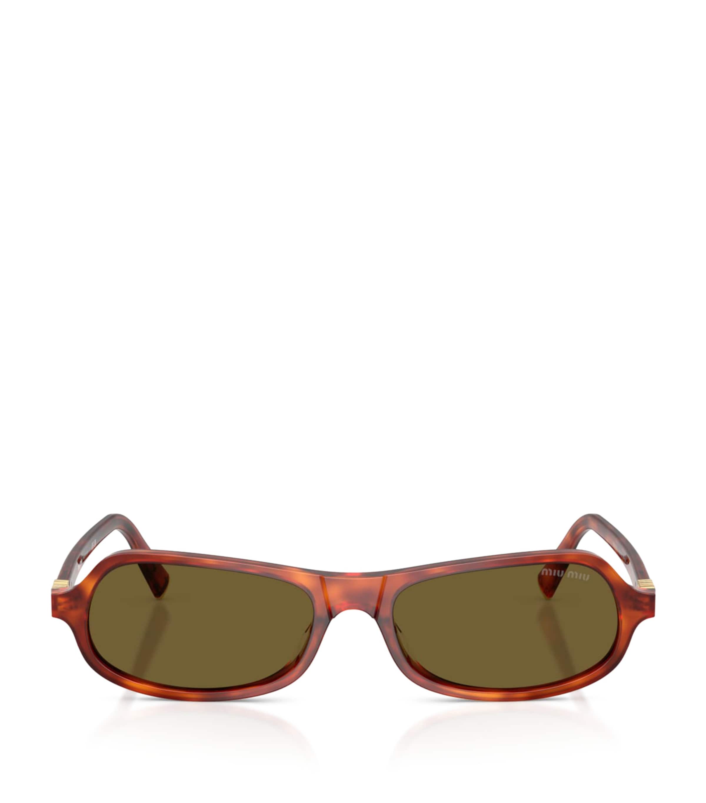 Miu Miu Irregular Oval Sunglasses Brown