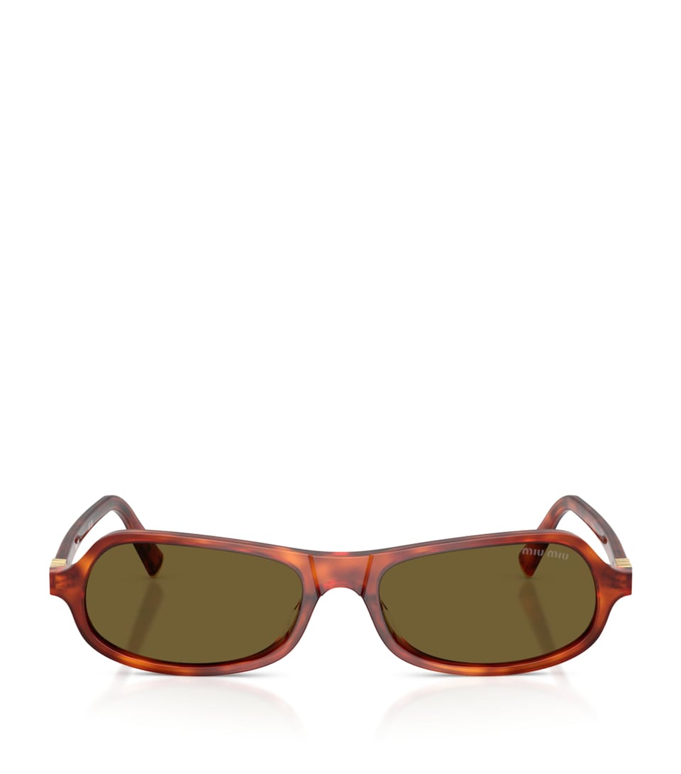 Miu Miu Irregular Oval Sunglasses Brown