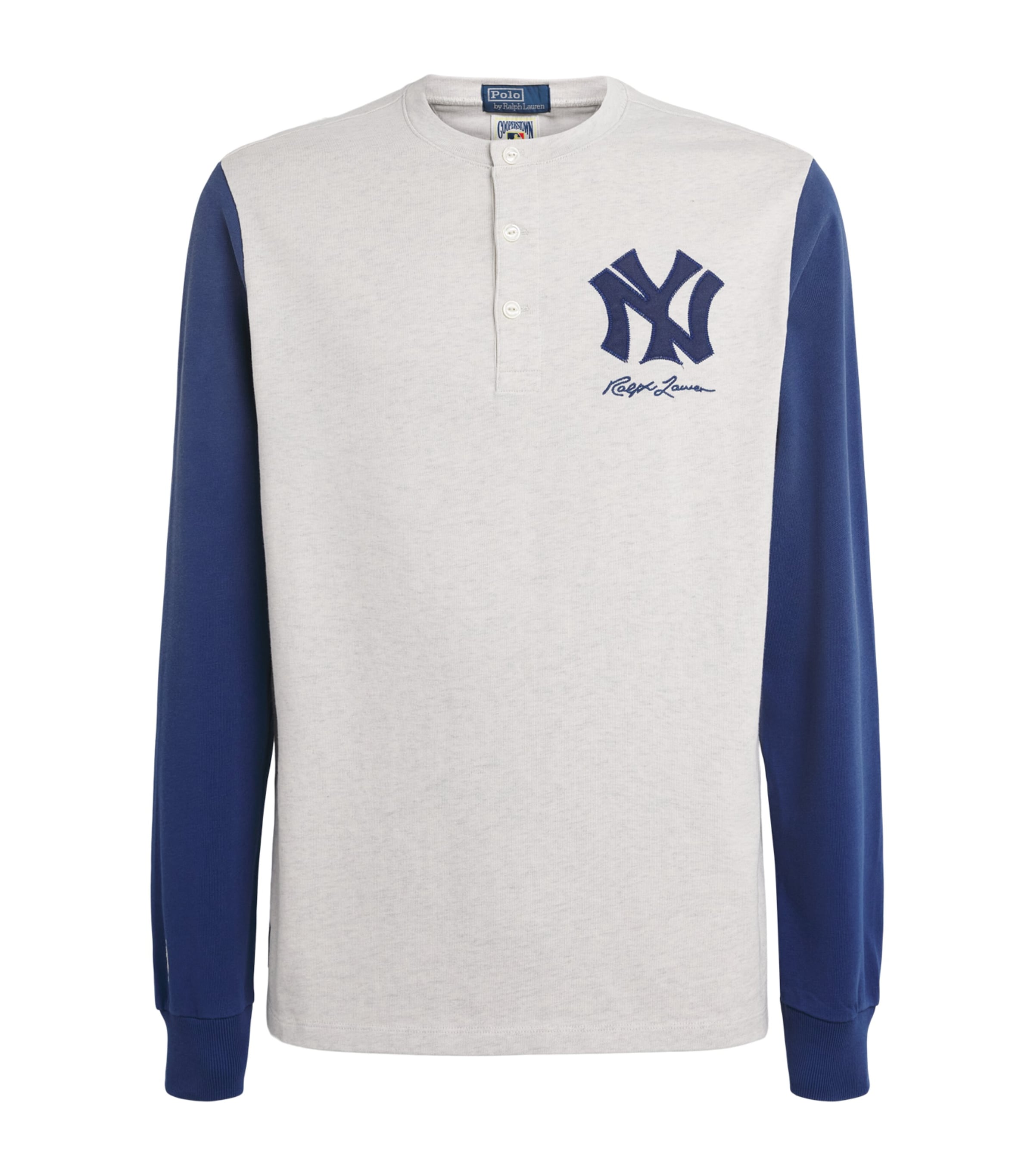Polo Ralph Lauren Mens x MLB Cotton Yankees Henley Shirt Soho Hthr/annpls Blu