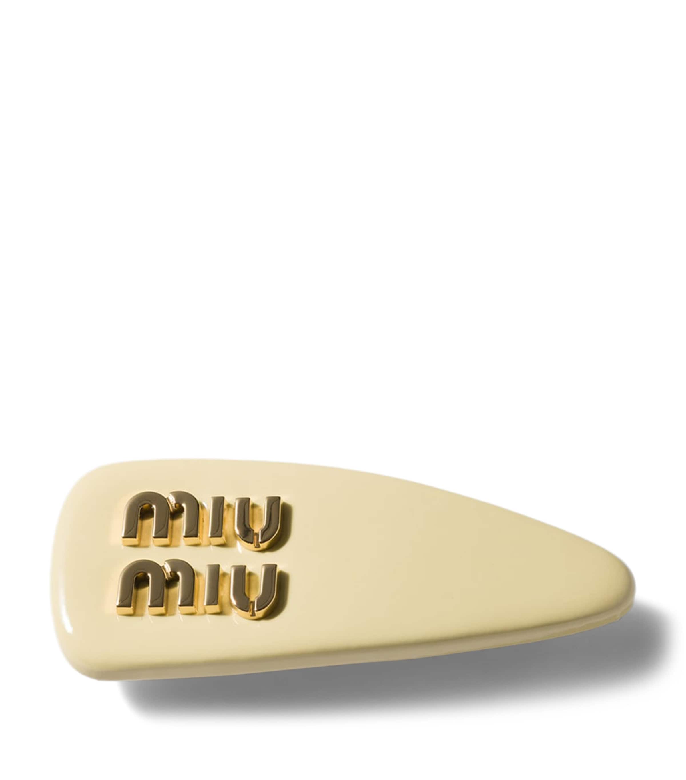 Miu Miu Patent Leather Logo Hair Clip