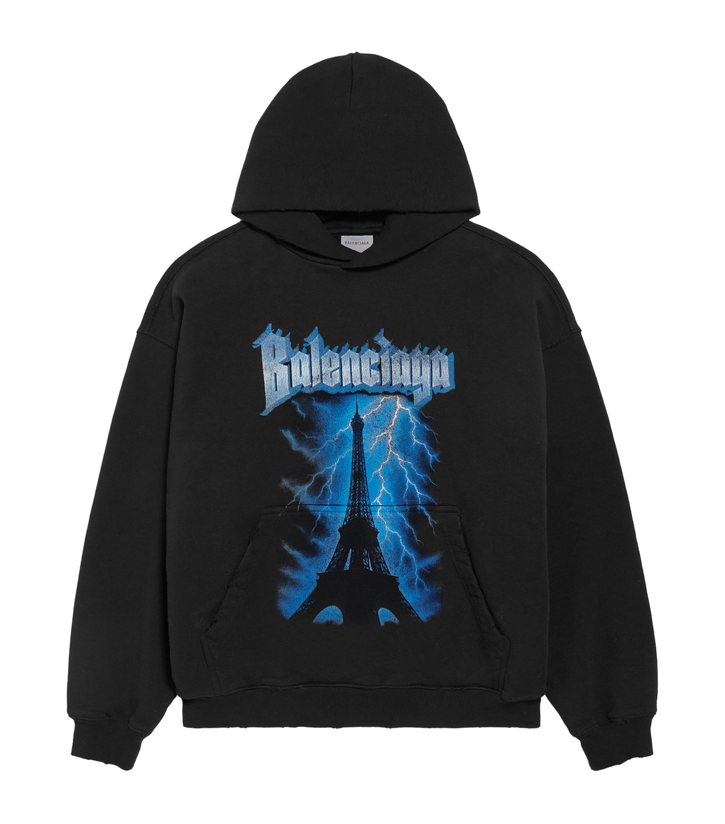 Balenciaga Mens Cotton Paris Thunderstorm Hoodie