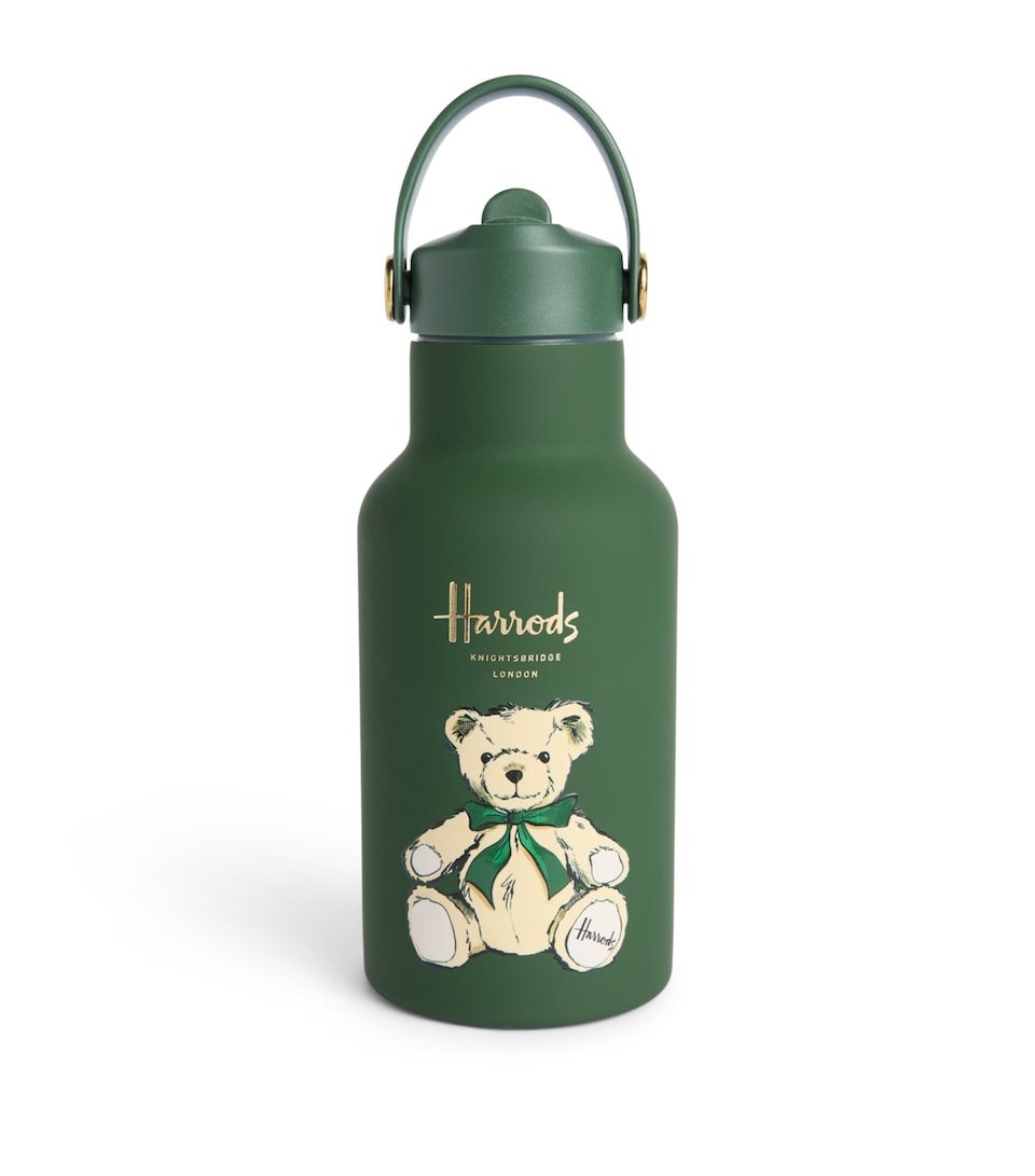 Harrods Henry Bear Water Bottle (350ml) Green/gold