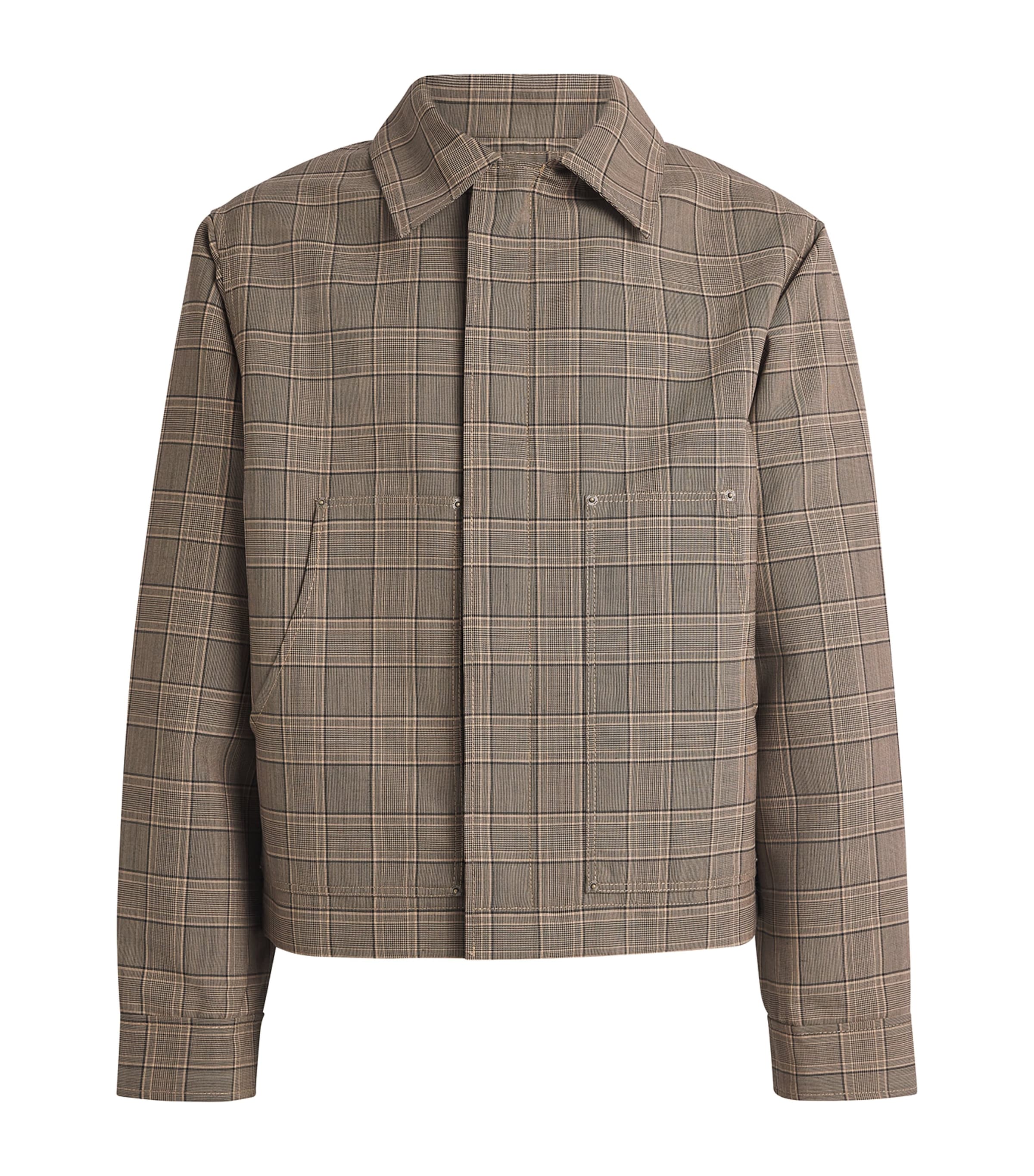 Cotton-Blend Check Chore Jacket