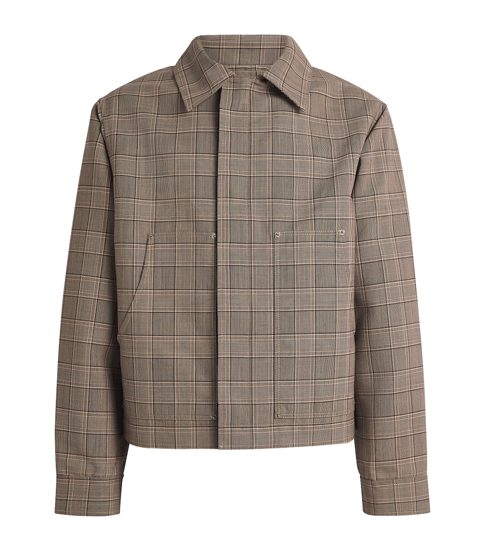 Cotton-Blend Check Chore Jacket