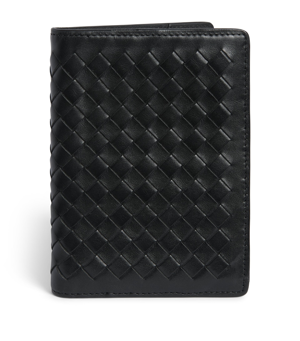 Officine Creative Leather Woven Passport Cover Nero