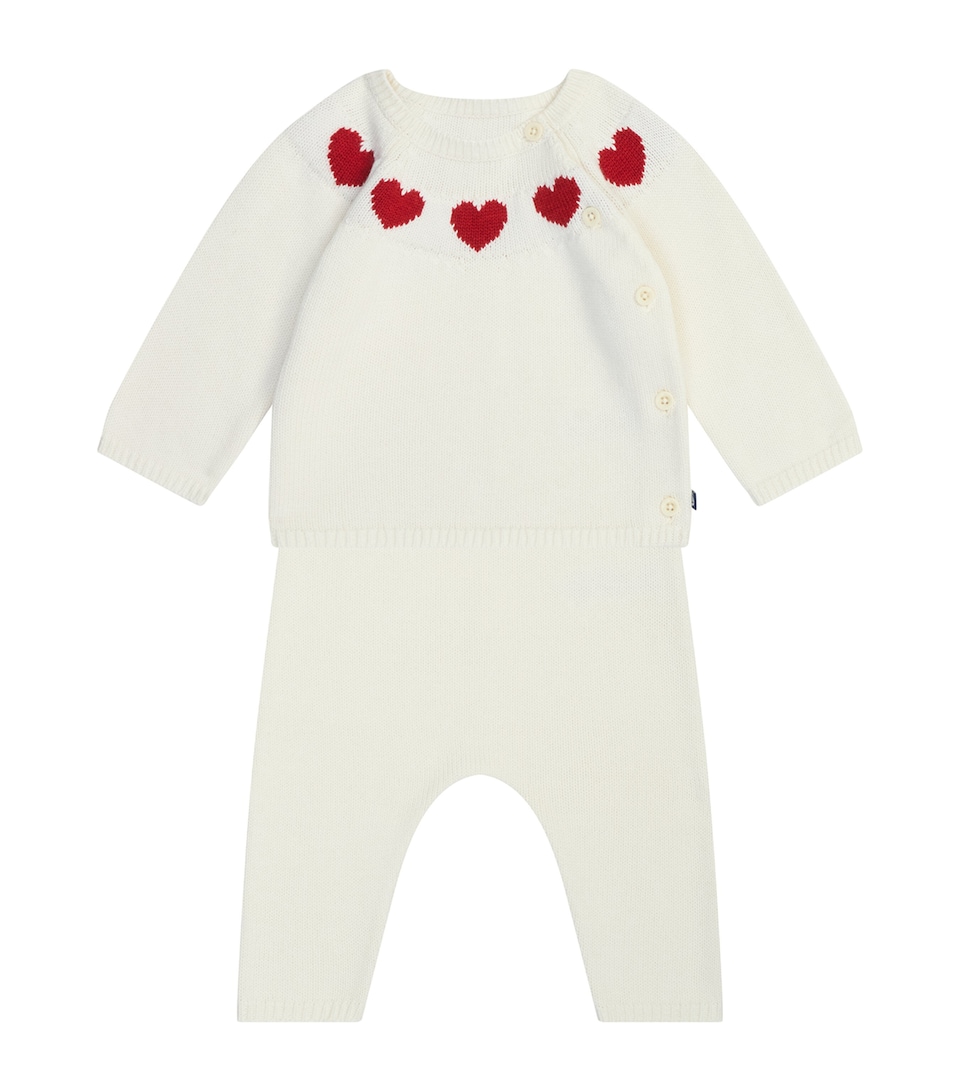 Wool-Cotton Knitted Cardigan and Trousers Set (3-18 Months)