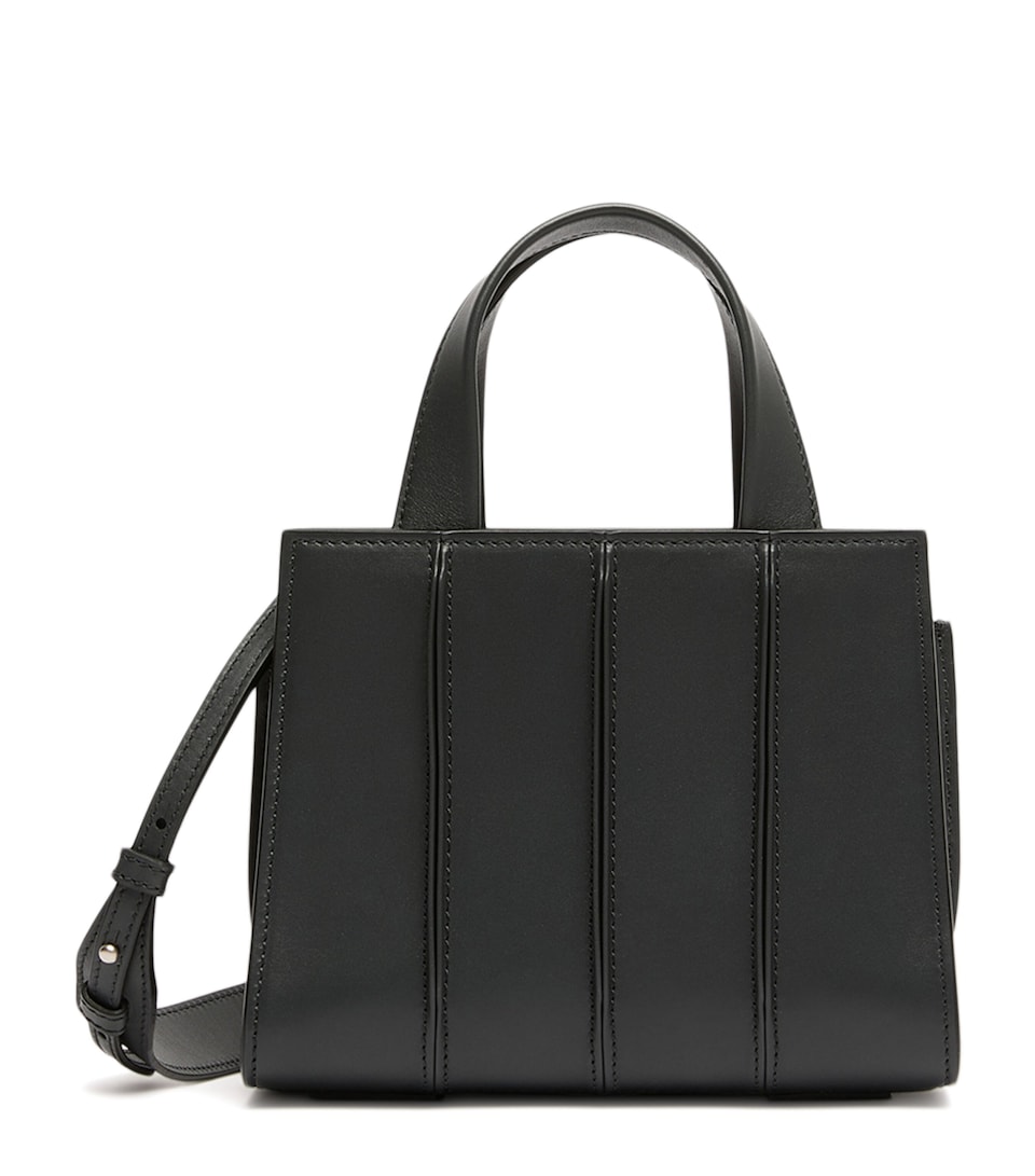 Max Mara Micro Quilted Whitney Top-Handle Bag Medium Grey