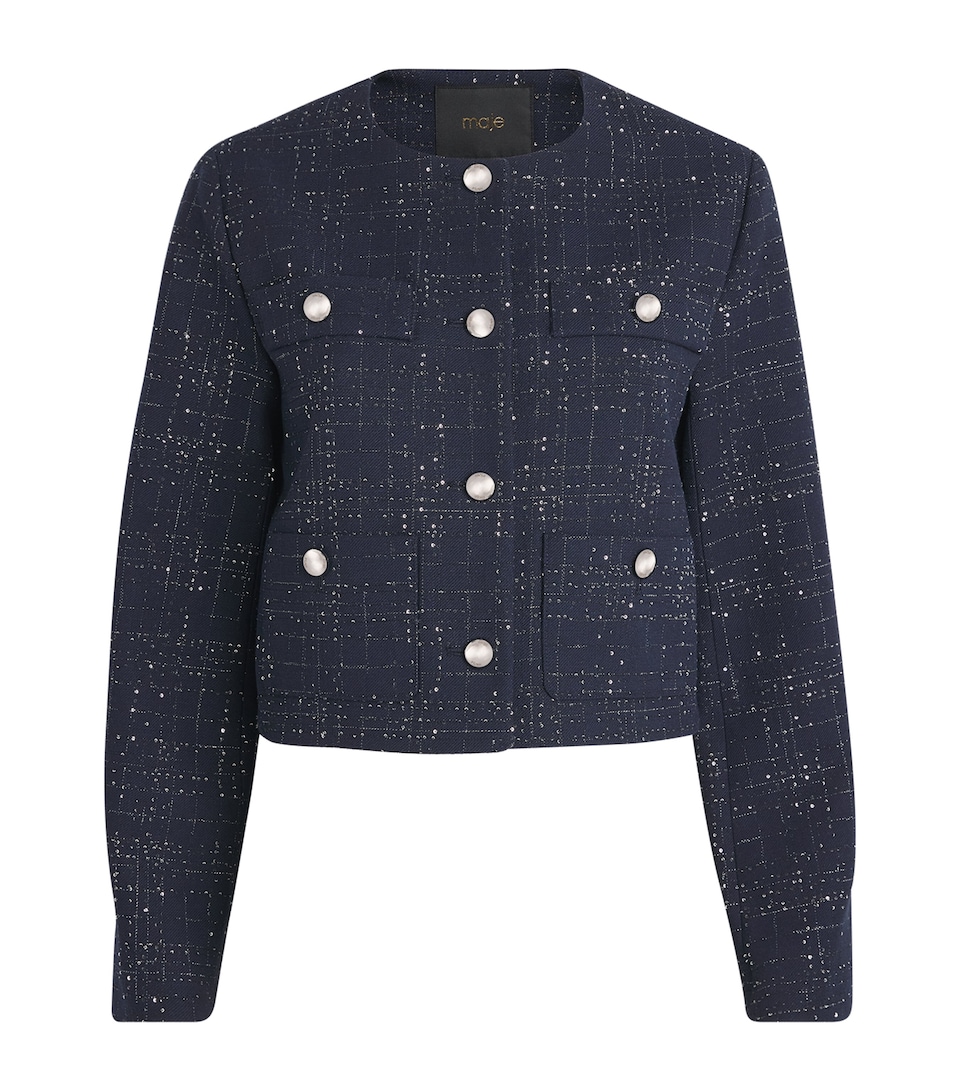 Sequinned Tweed Cropped Jacket