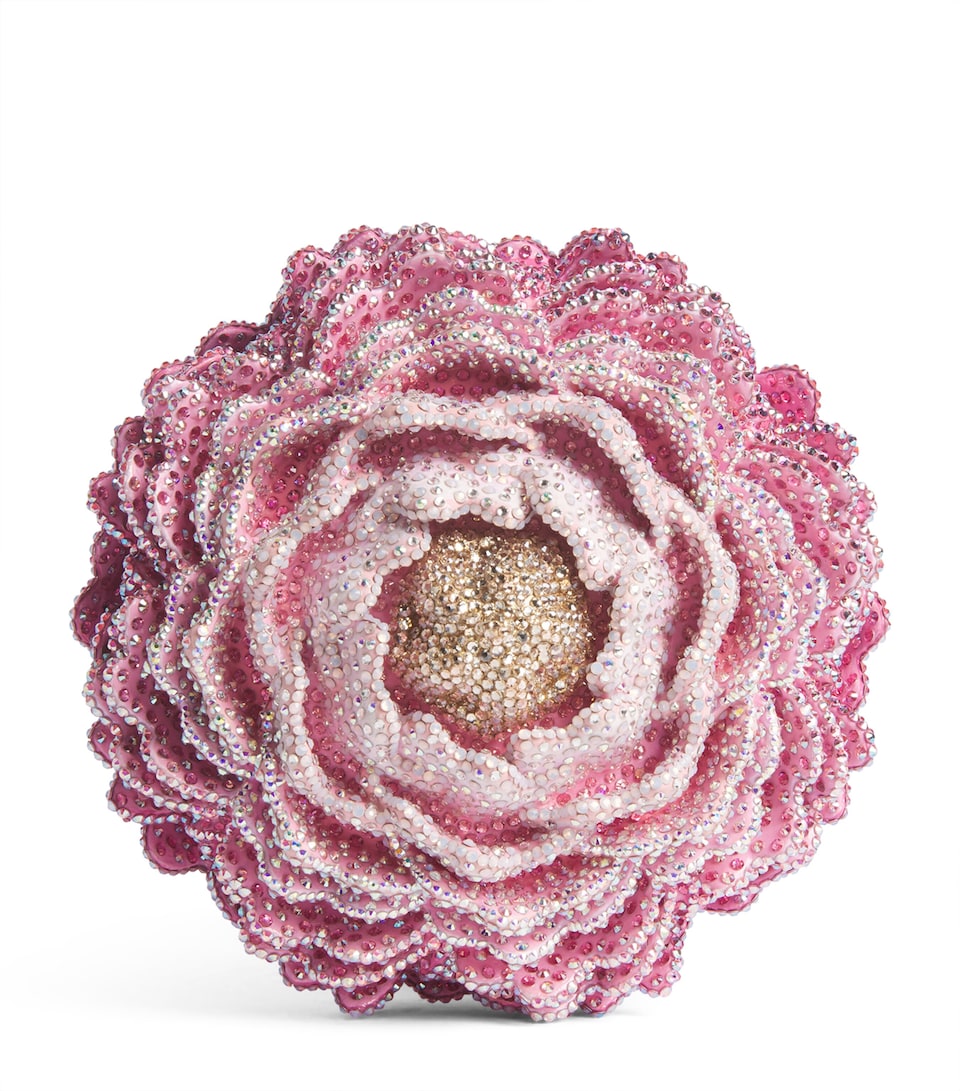 Judith Leiber Crystal-Embellished Peony Clutch Bag Spkmt Silver Pink
