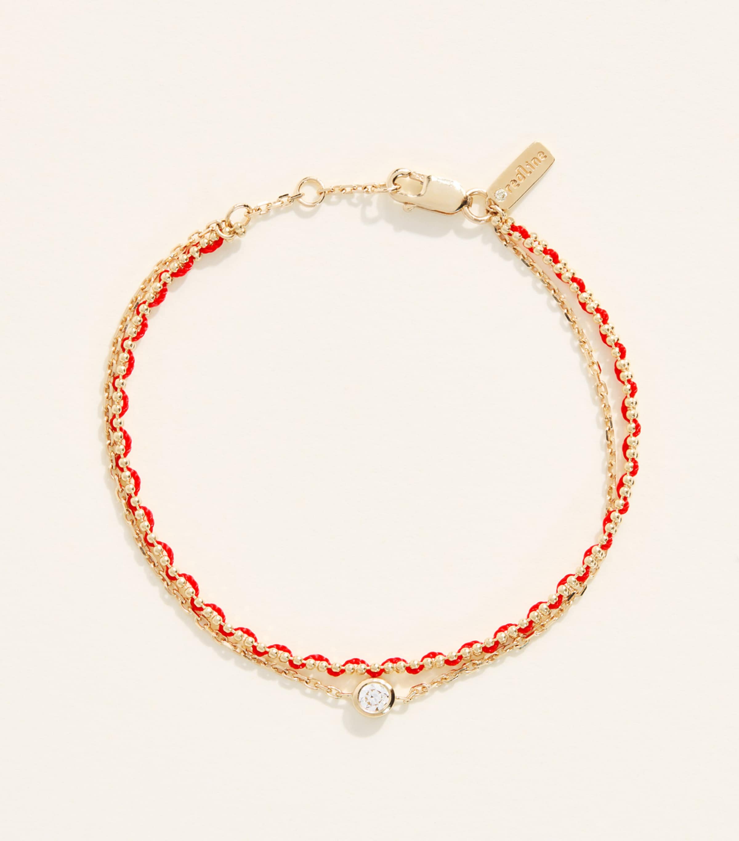 Redline Yellow Gold and Diamond Aurore Celeste Bracelet Red
