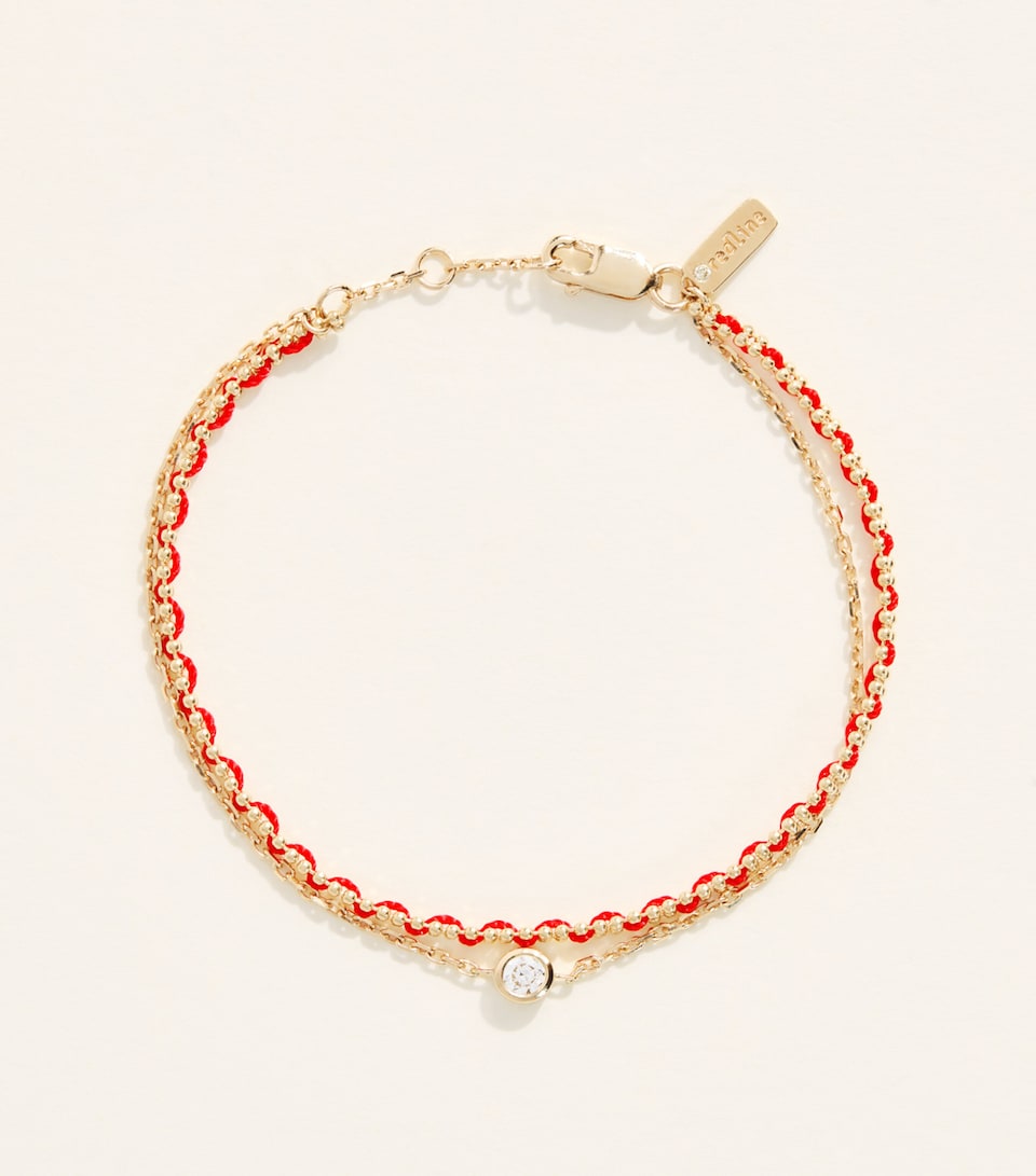 Redline Yellow Gold and Diamond Aurore Celeste Bracelet Red