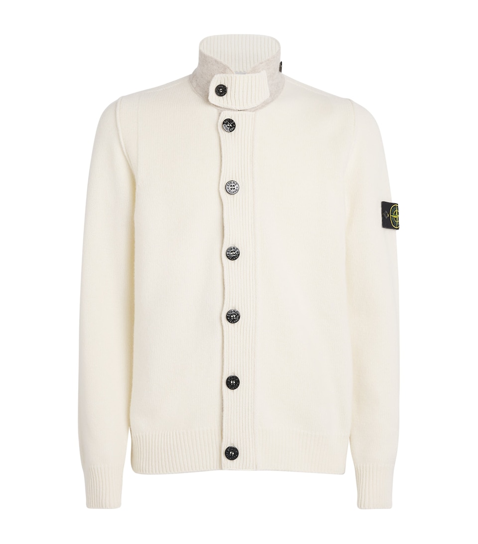 Wool-Blend Zip-Up Cardigan