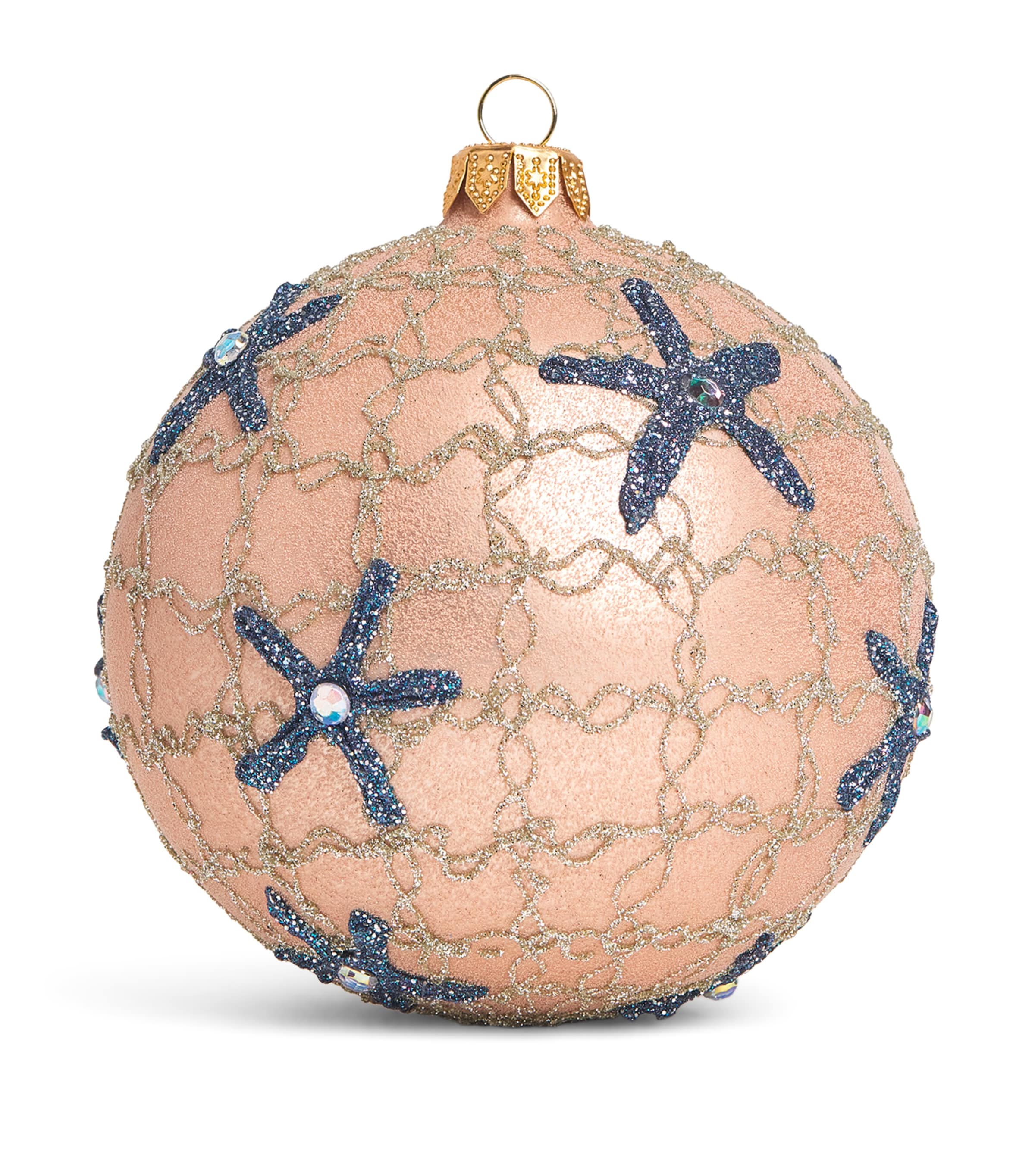 Harrods Embellished-Starfish Net Bauble Beige