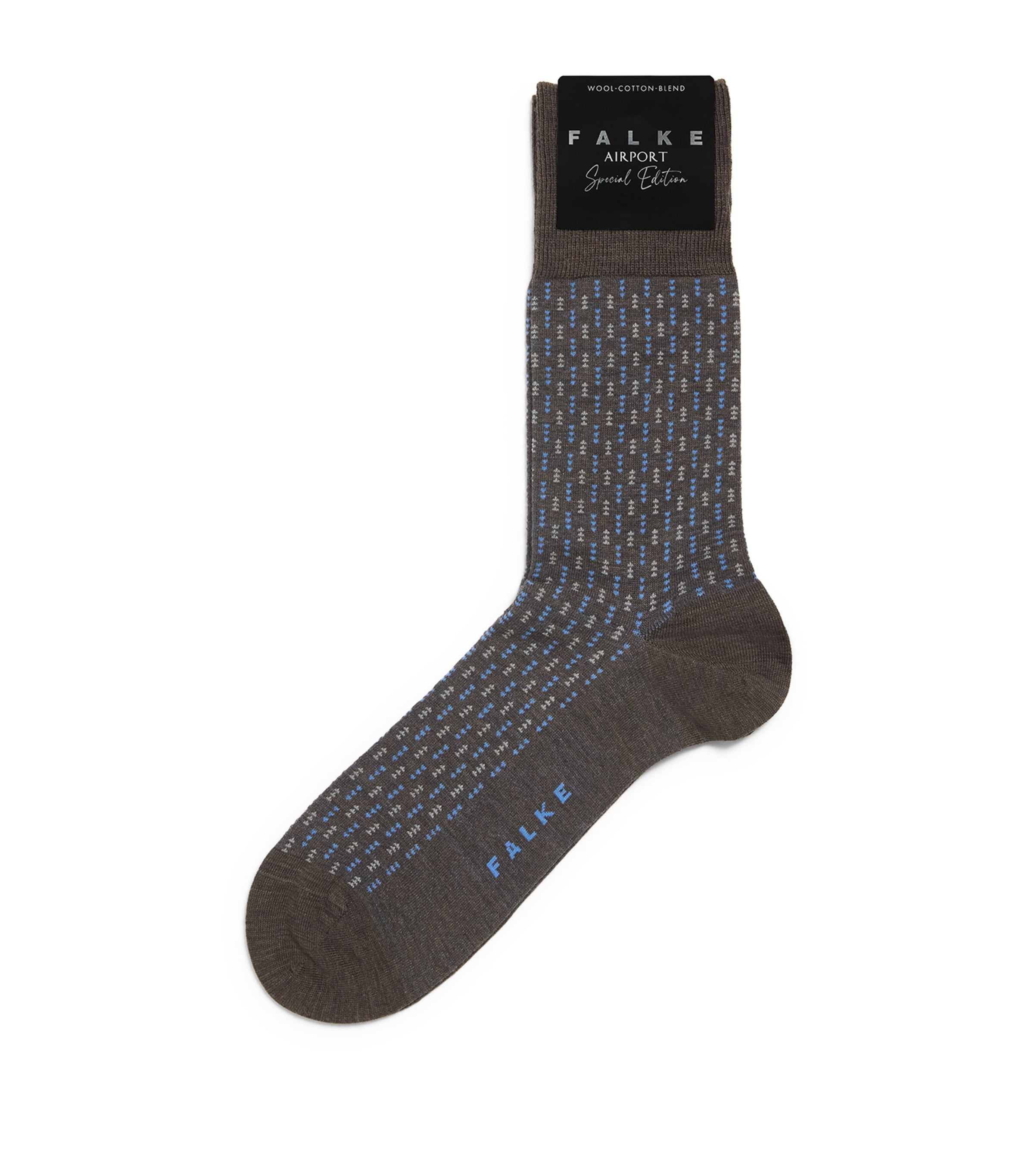 Falke Mens Virgin Wool-Blend Airport Socks Brown Mel