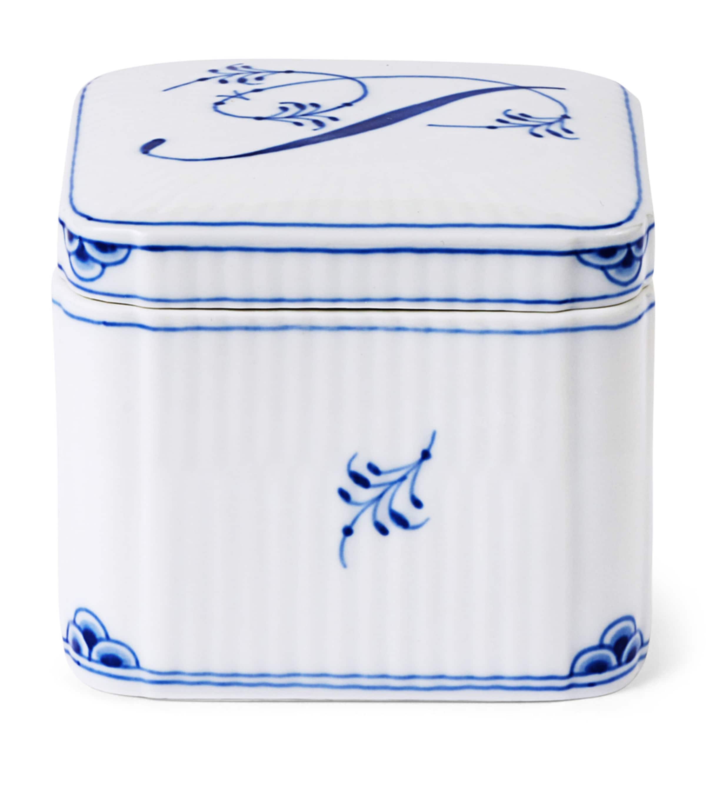 Royal Copenhagen Porcelain Alphabet Bonbonniere Blue