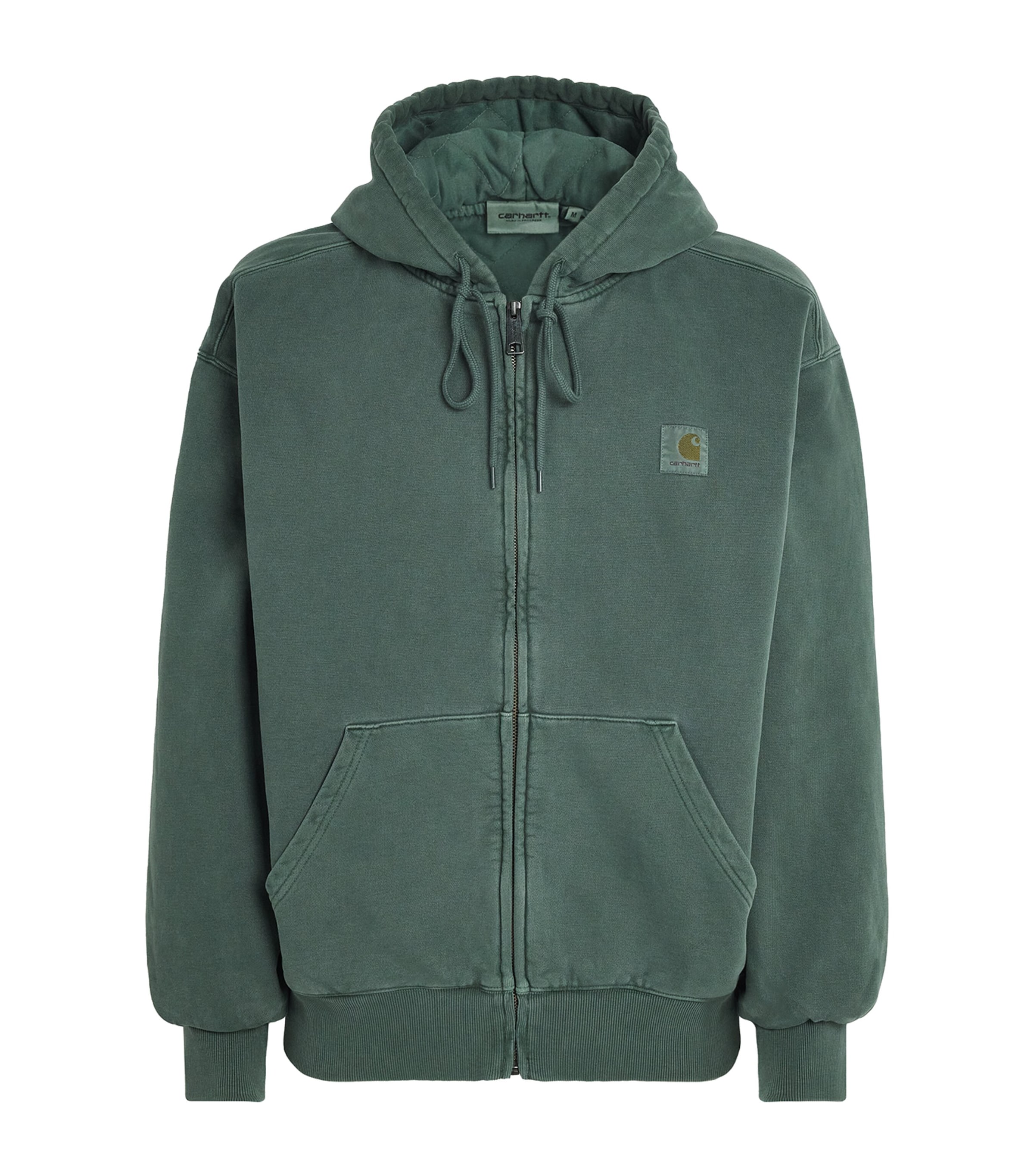 Carhartt WIP Mens Cotton Logo Vista Zip-Up Hoodie Dark Scarab