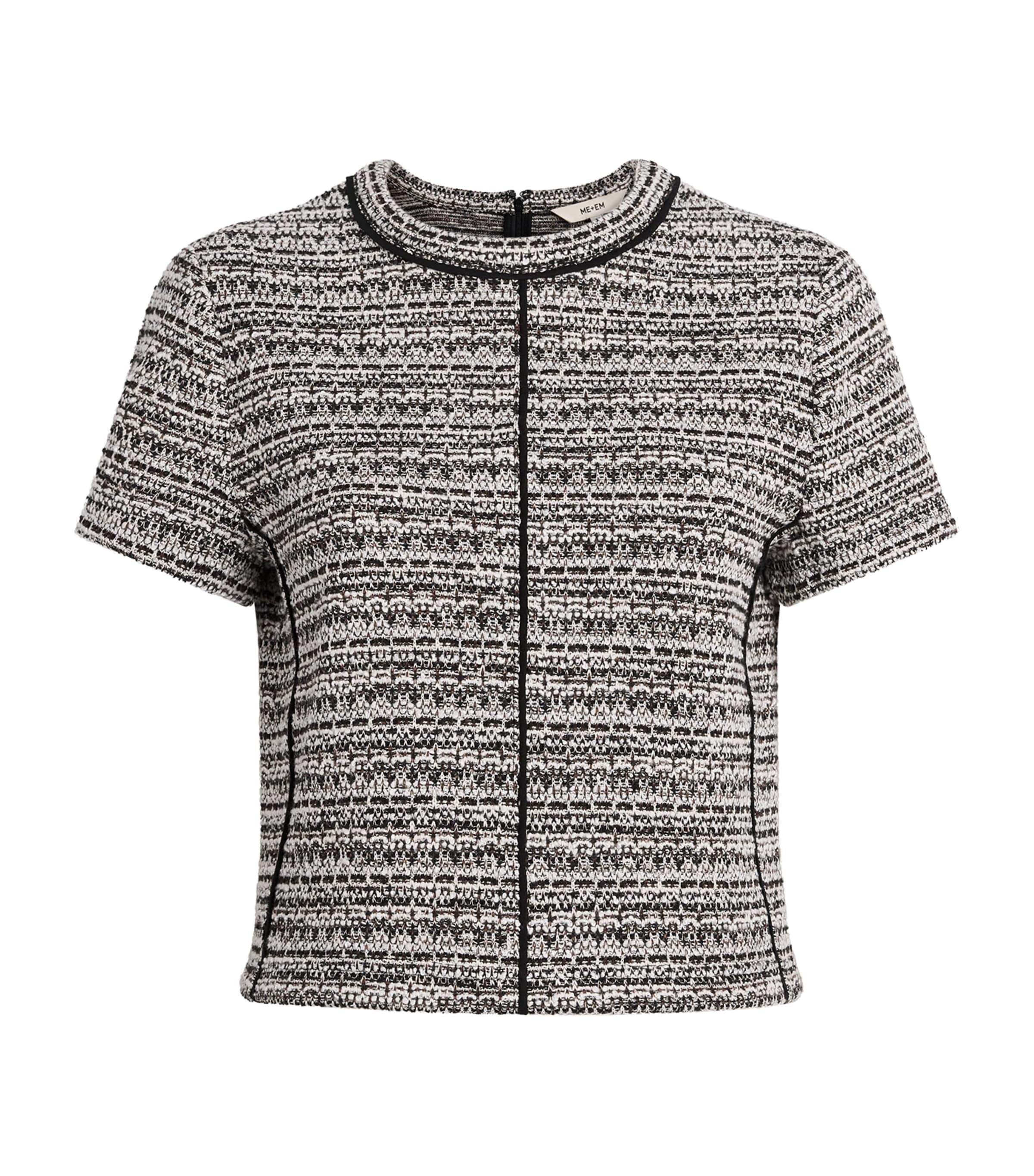 ME+EM Womens Tweed T-Shirt Blouse Brown Multi