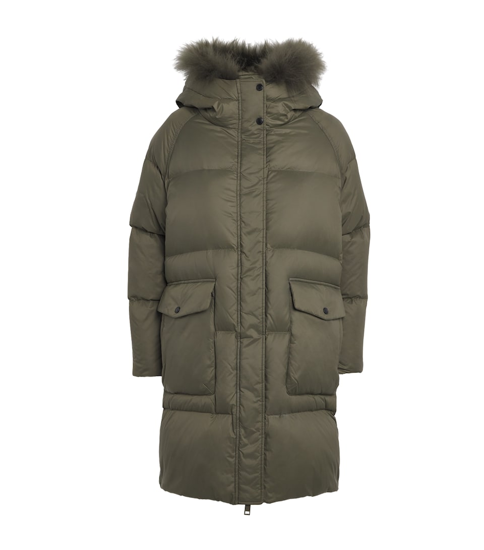 Down Fox Fur-Trim Puffer Jacket