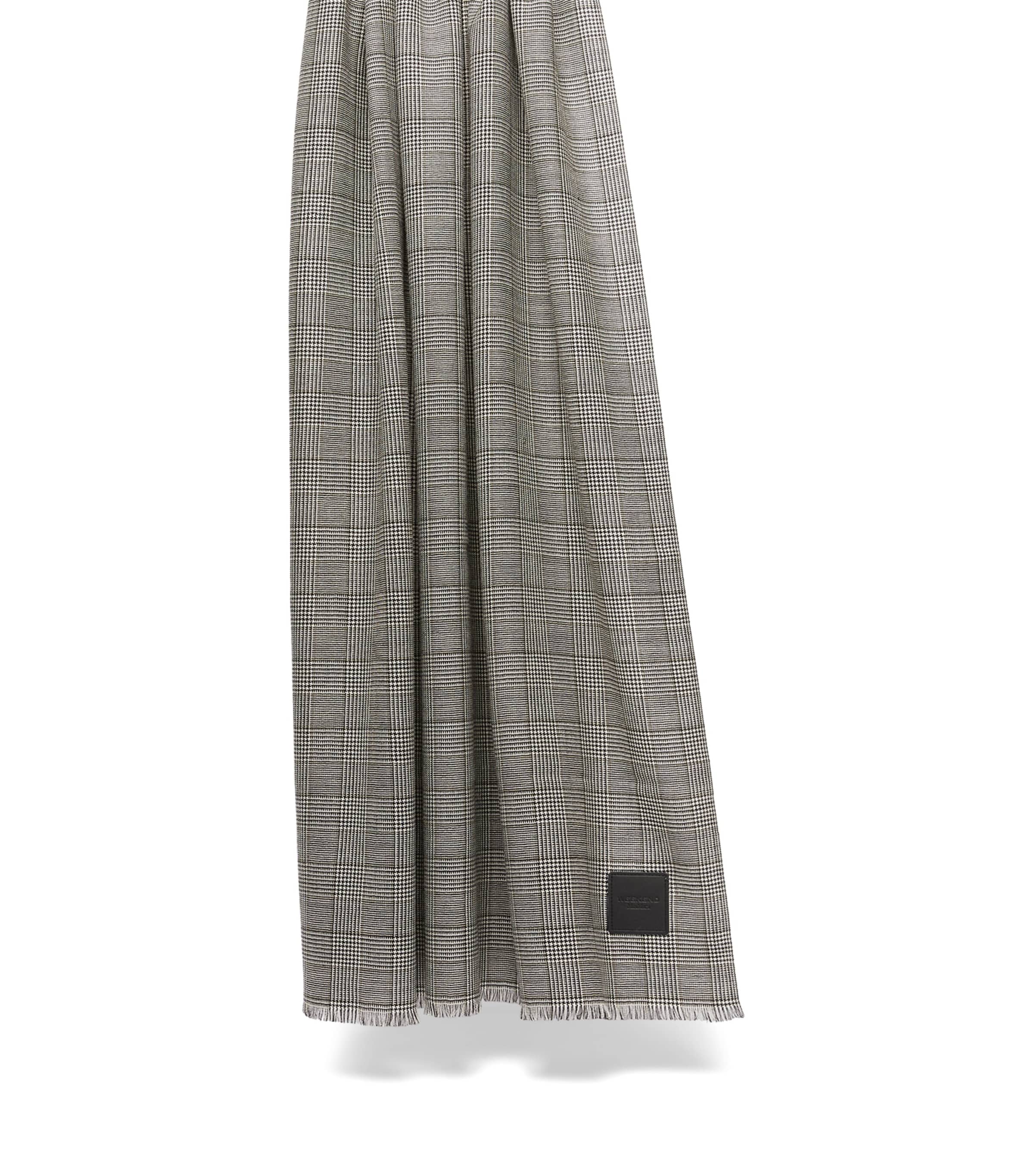 Weekend Max Mara Wool Prince of Wales Check Scarf Coffee