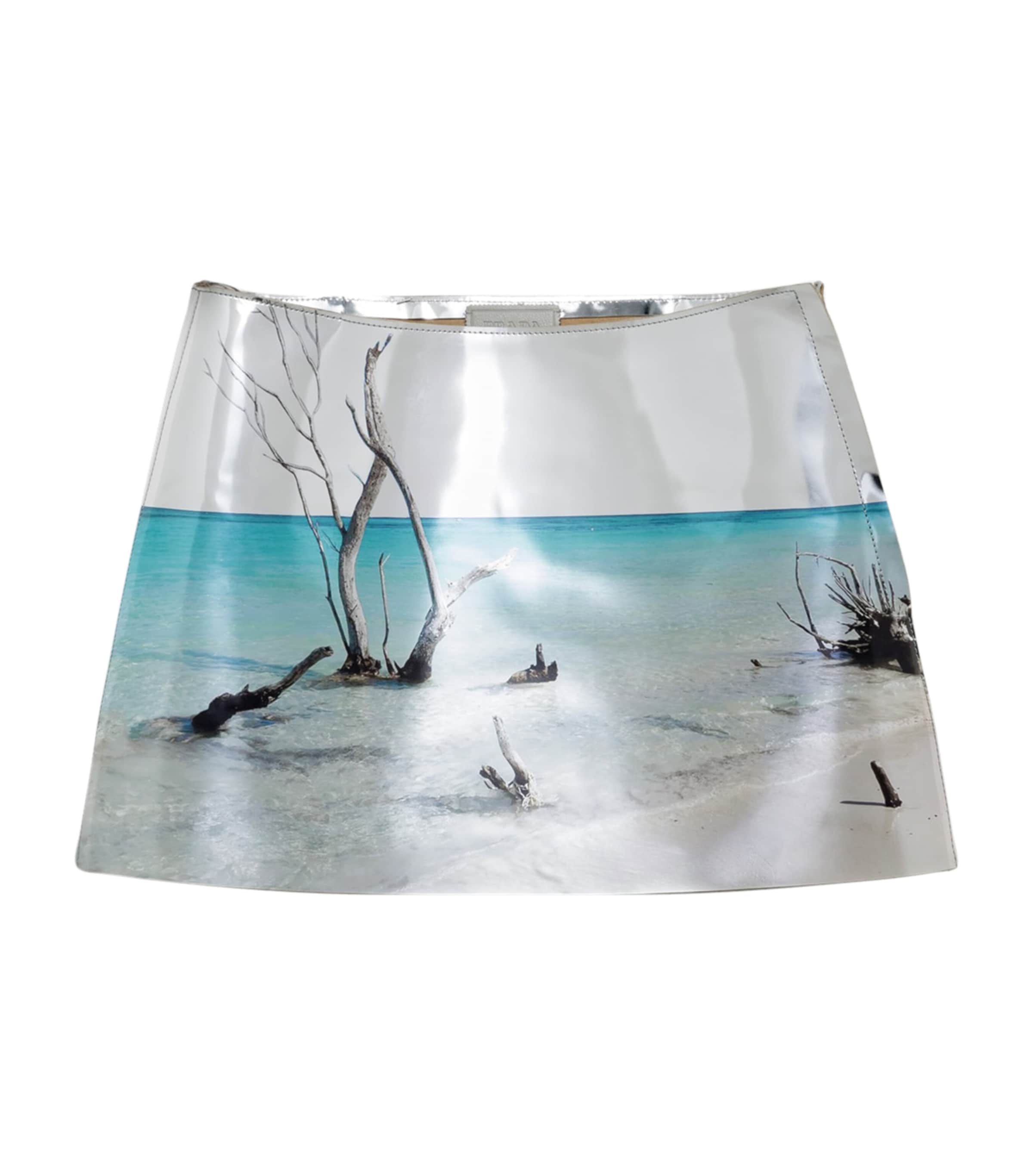 Calfskin Shiny Mini Skirt