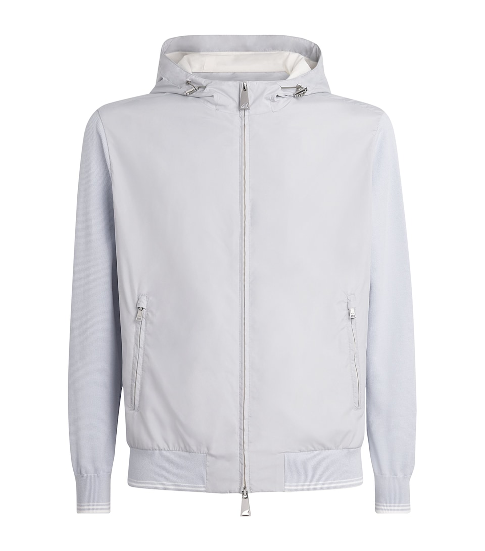 Paul & Shark Mens Hybrid Zip-Up Jacket Ligh Light Blue