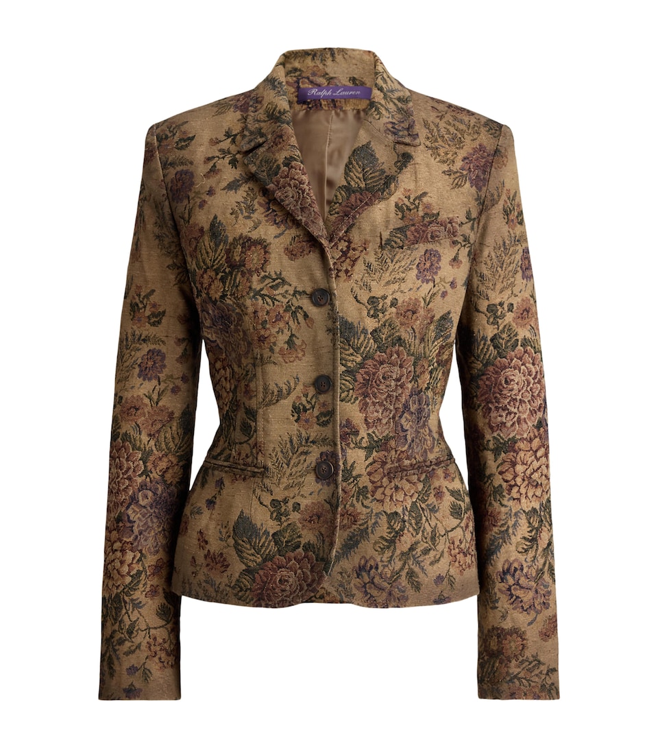 Ralph Lauren Collection Womens Jacquard Maurice Jacket Warm Taupe Multi