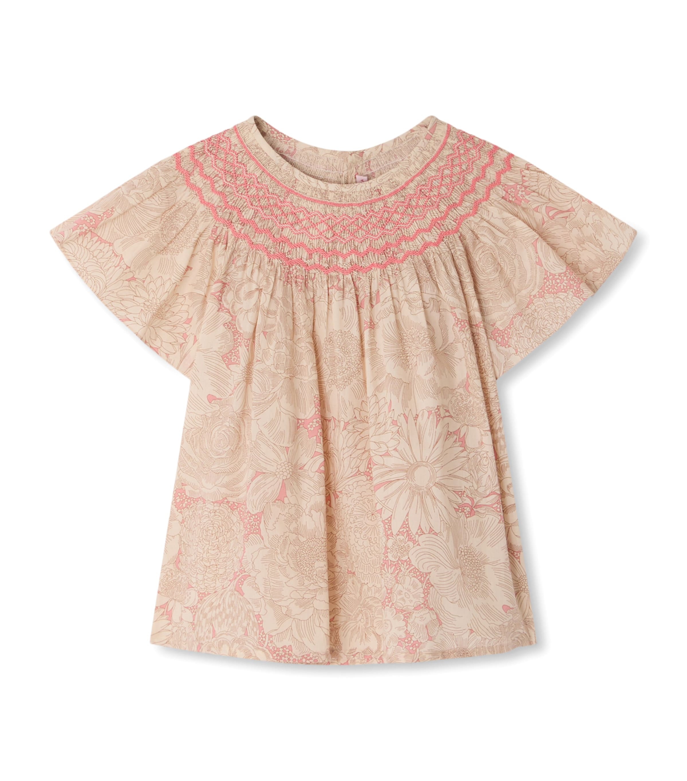 Bonpoint Floral Adelice Blouse (10-14 Years) Fl Rose Moyen