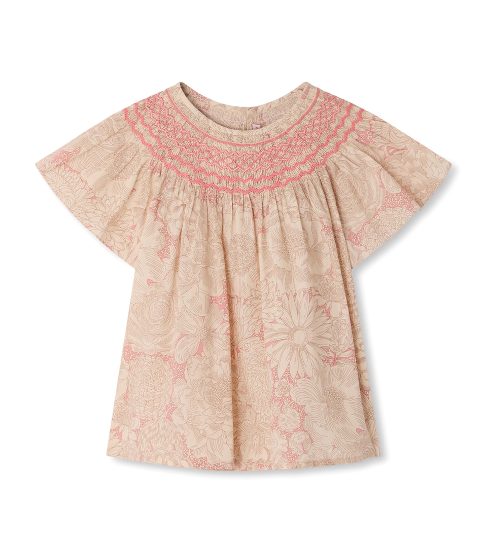 Bonpoint Floral Adelice Blouse (10-14 Years) Fl Rose Moyen