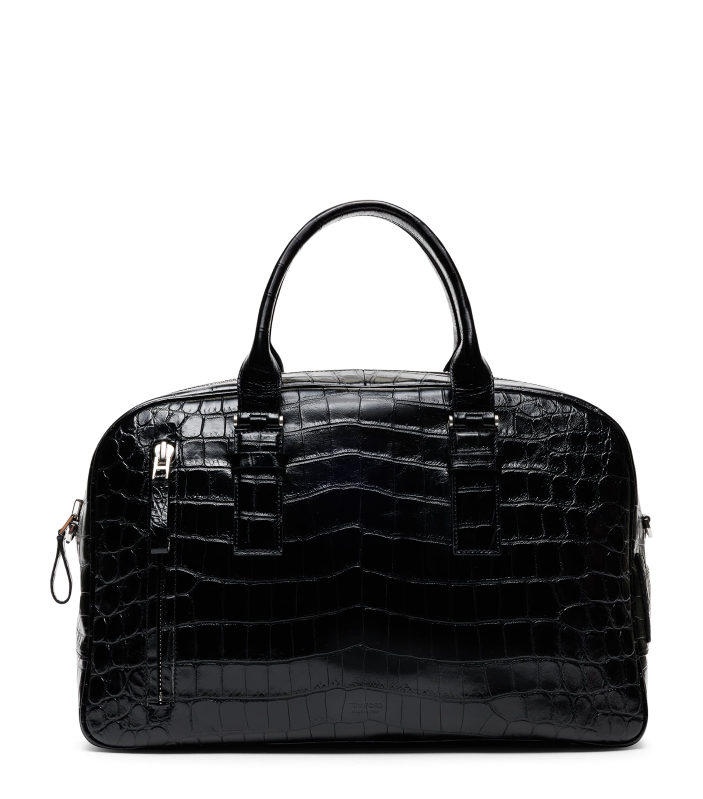 TOM FORD Large Calfskin Croc-Embossed Victor Shoulder Bag Naa