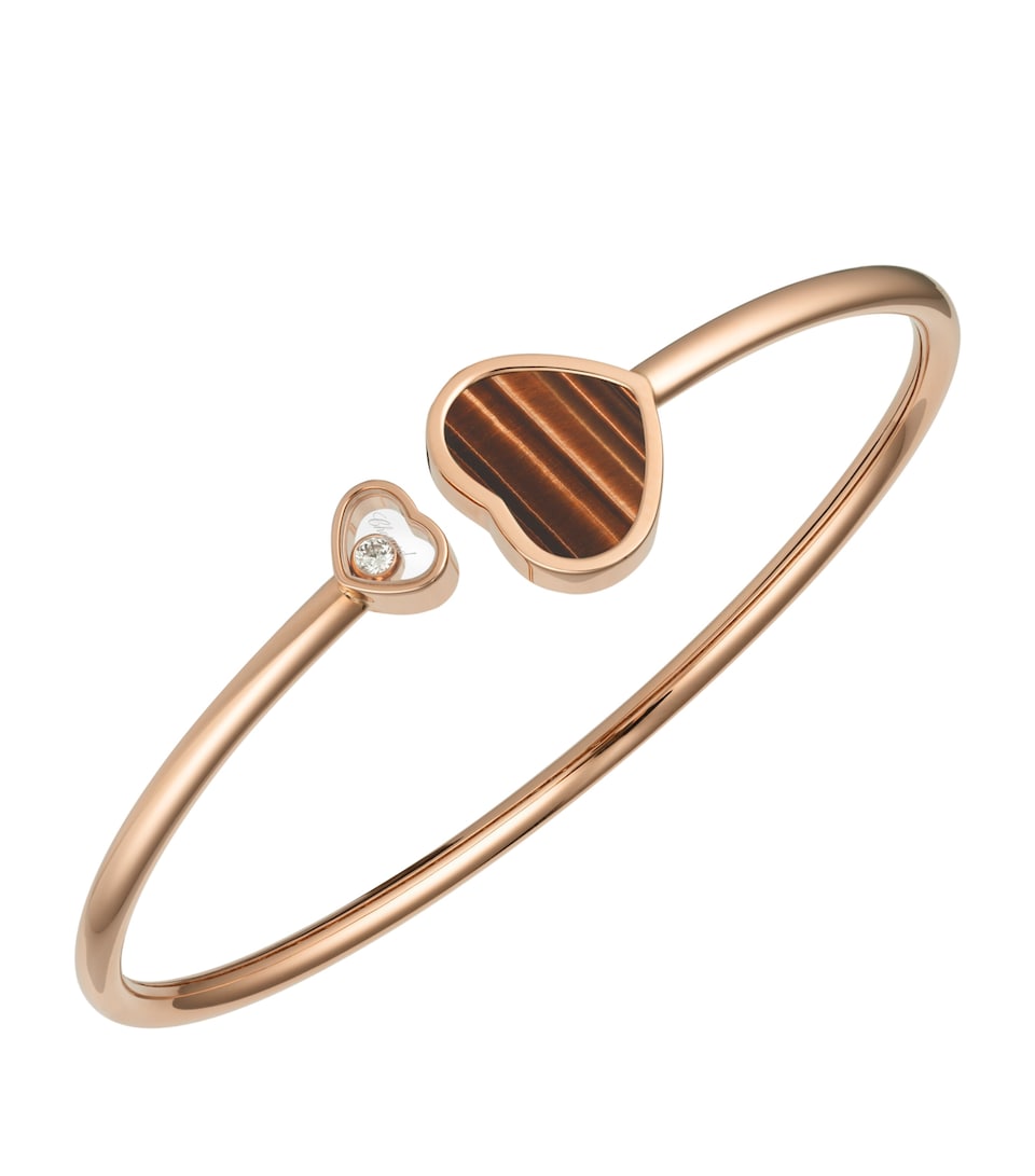 Rose Gold and Diamond Happy Hearts Bangle