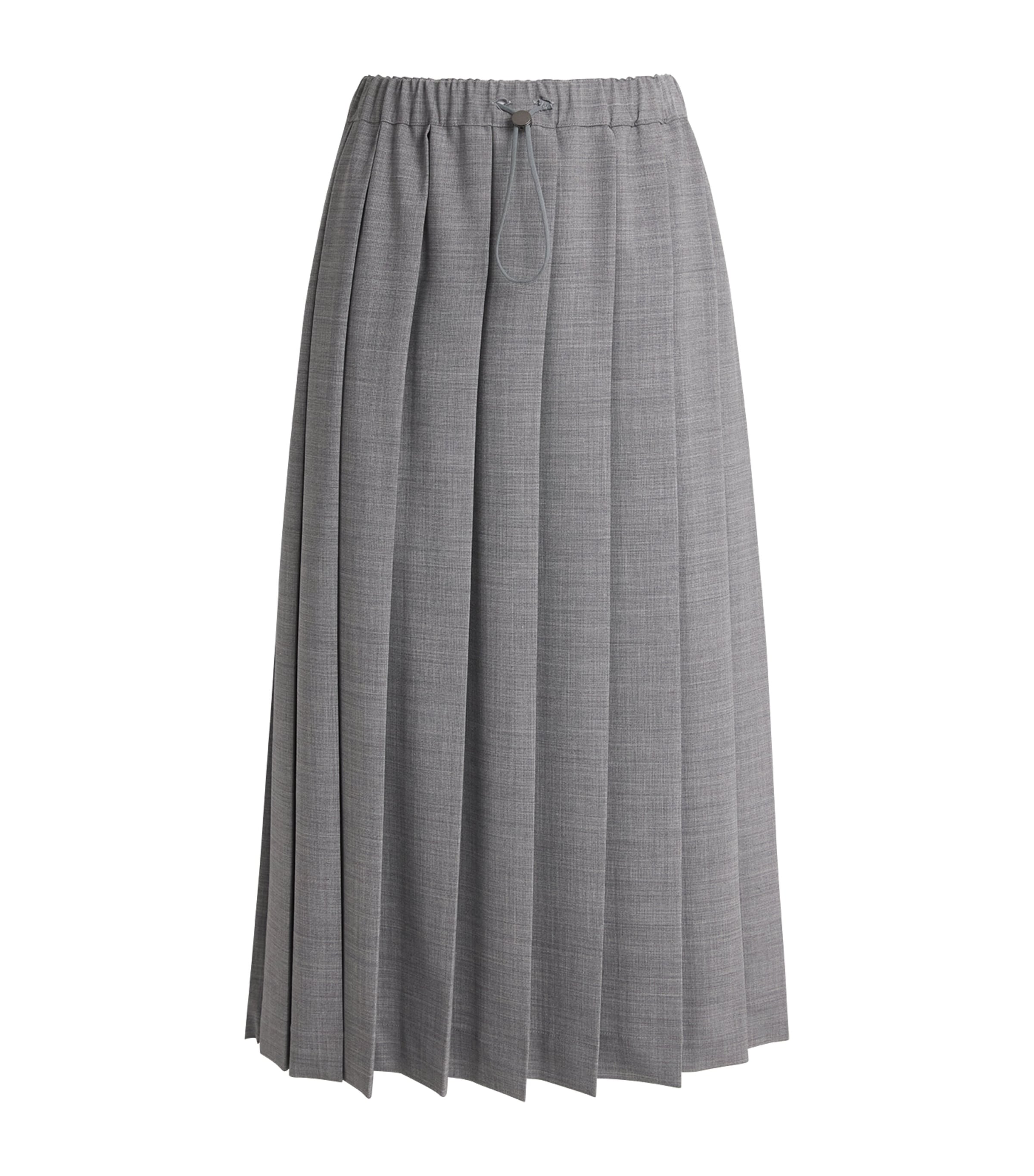 Fabiana Filippi Womens Wool Pleated Midi Skirt Roccia Melange