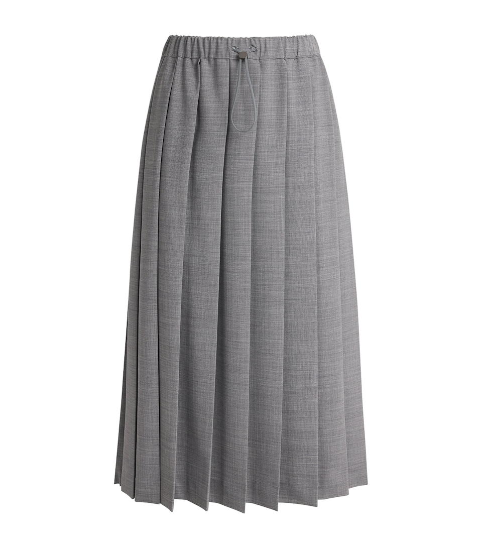 Fabiana Filippi Womens Wool Pleated Midi Skirt Roccia Melange