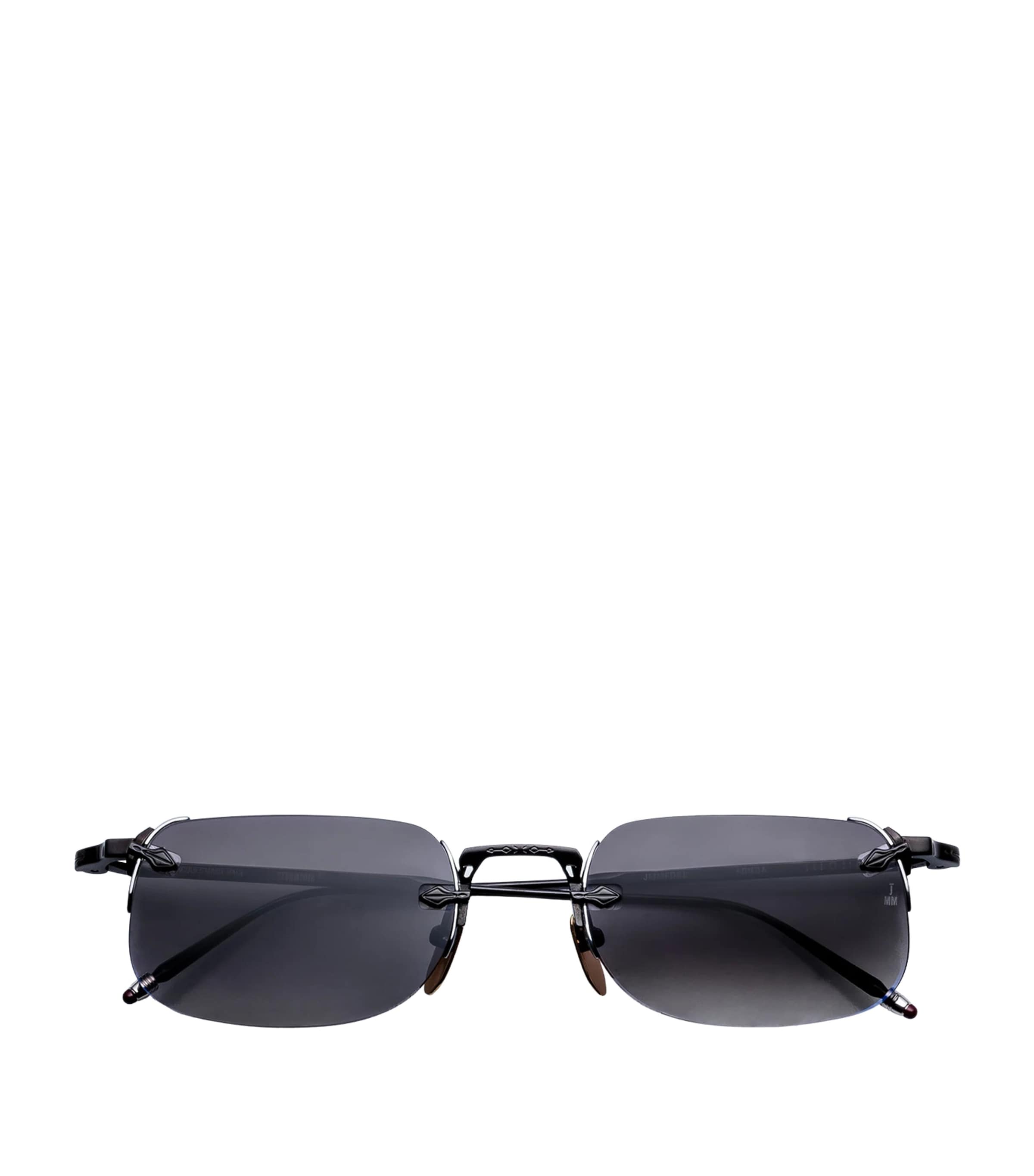 Jacques Marie Mage Titanium Fonda Oval Sunglasses Black
