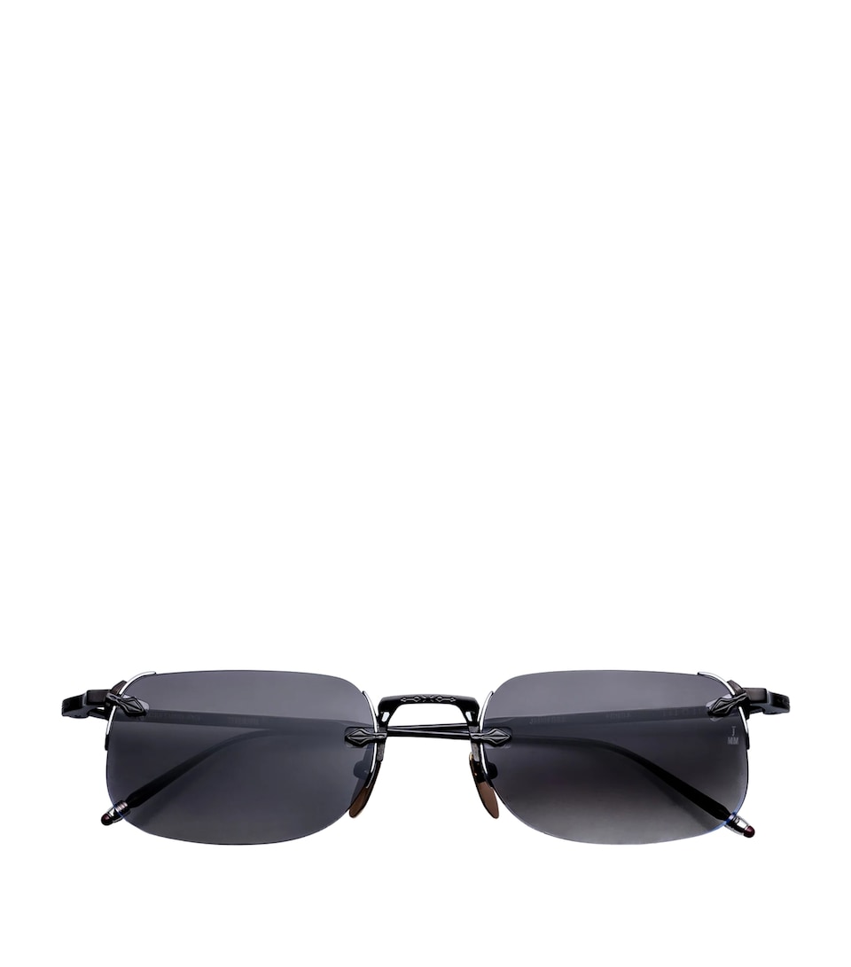 Jacques Marie Mage Titanium Fonda Oval Sunglasses Black