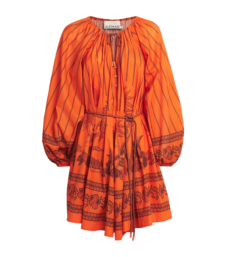 ALEMAIS Womens Cotton Boathouse Shift Dress Orange