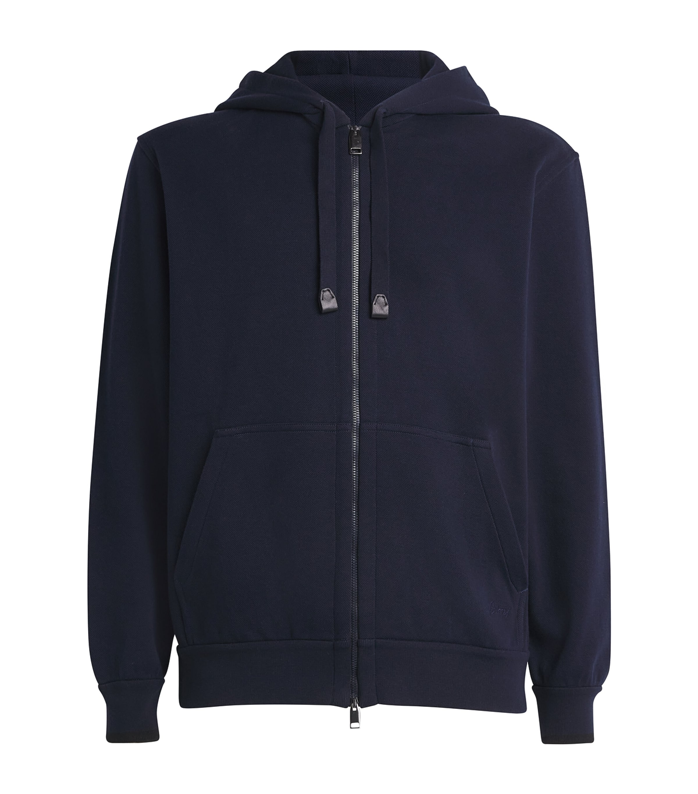 Stretch-Cotton Zip-Up Hoodie