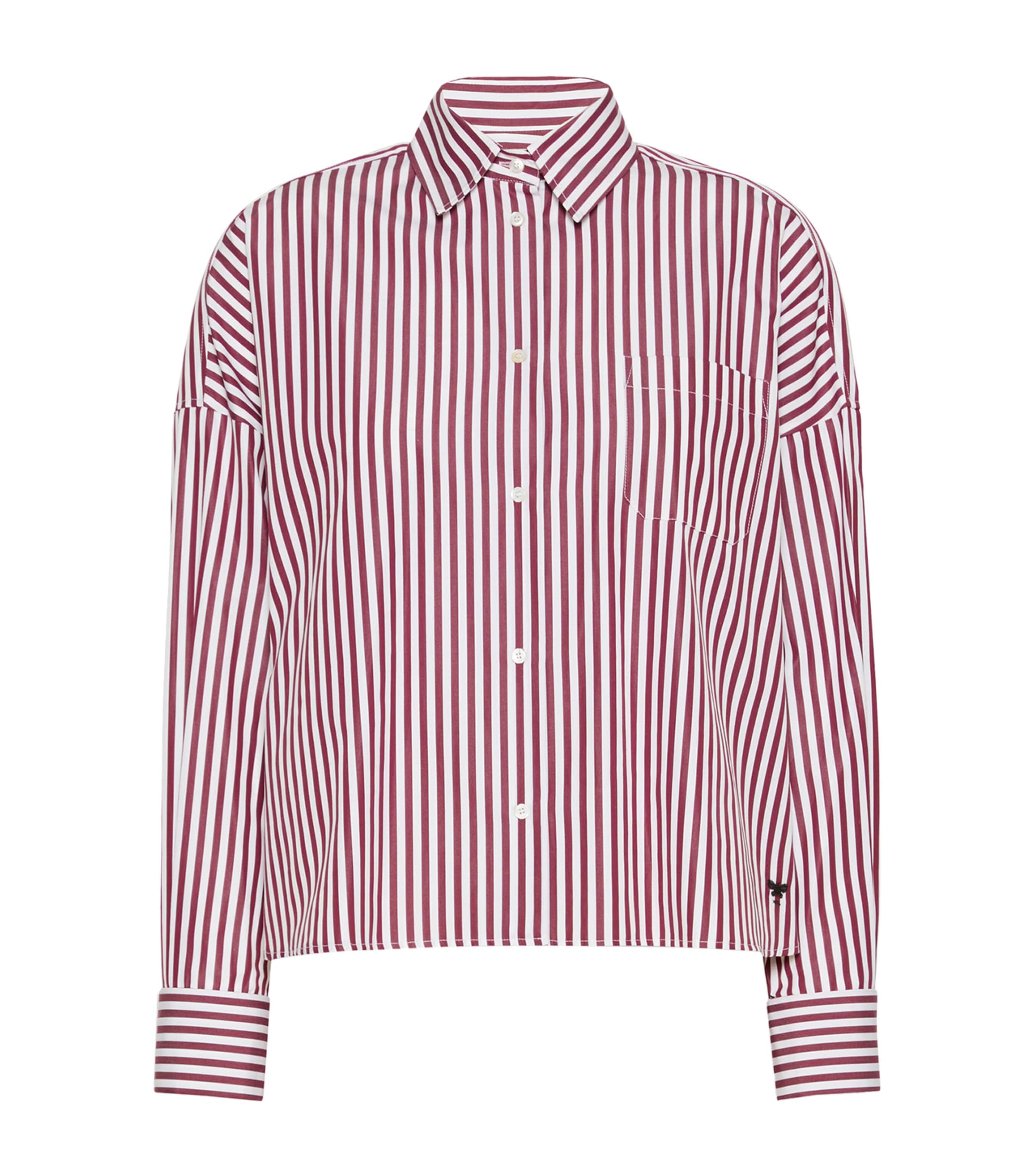 Weekend Max Mara Womens Cotton Stripe Shirt Bordeaux