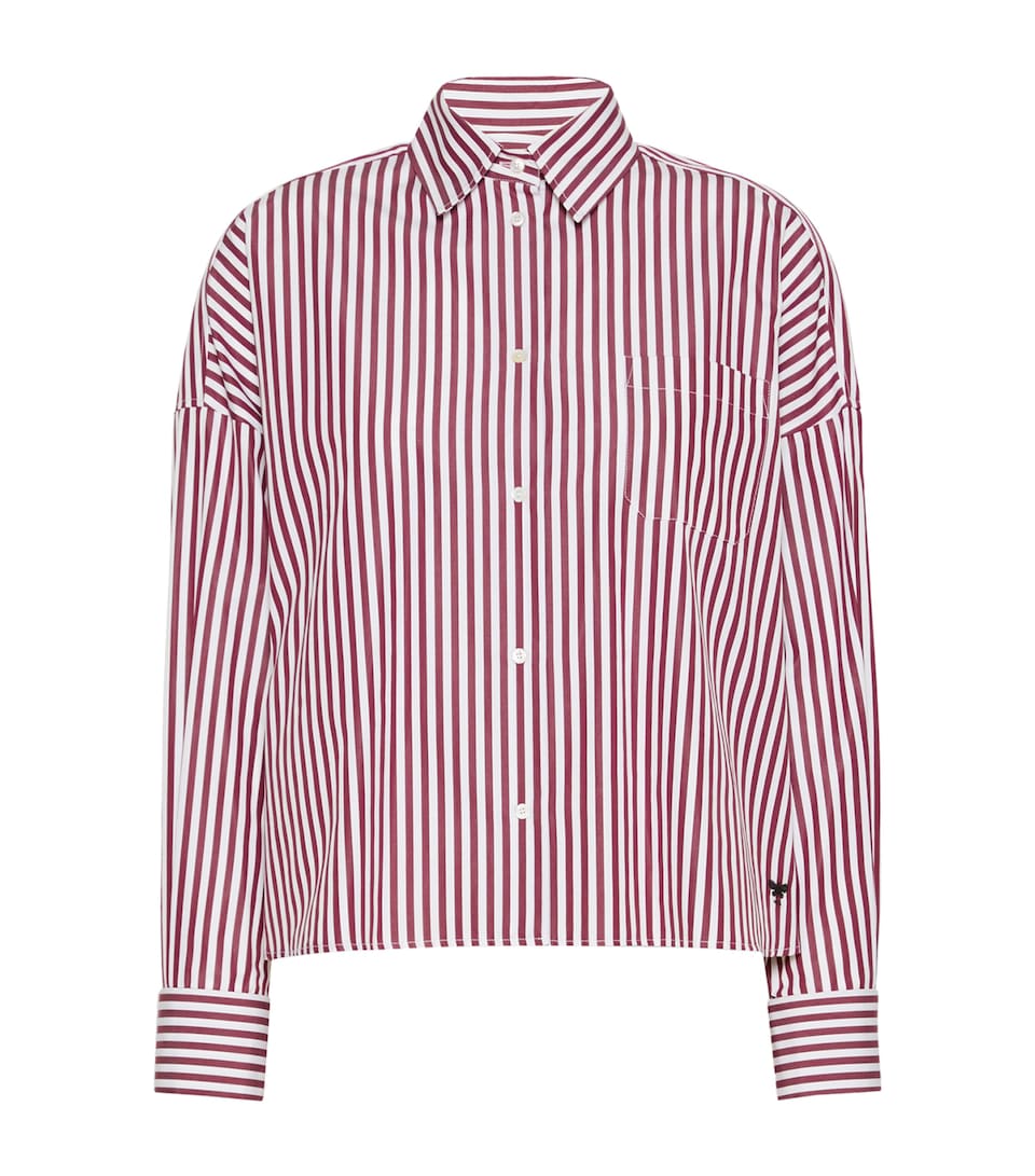 Weekend Max Mara Womens Cotton Stripe Shirt Bordeaux