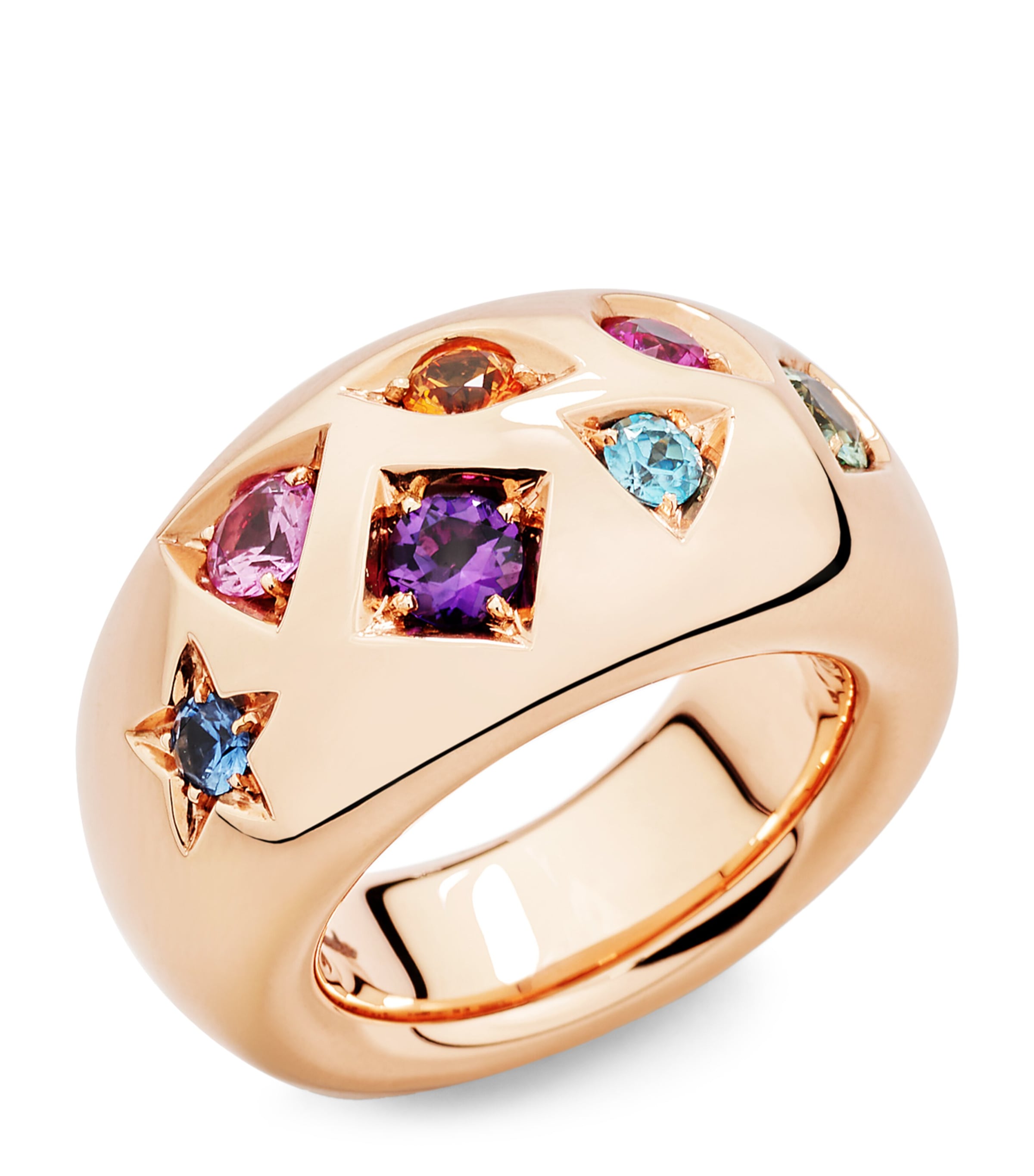 Rose Gold and Gemstone Iconica Ring