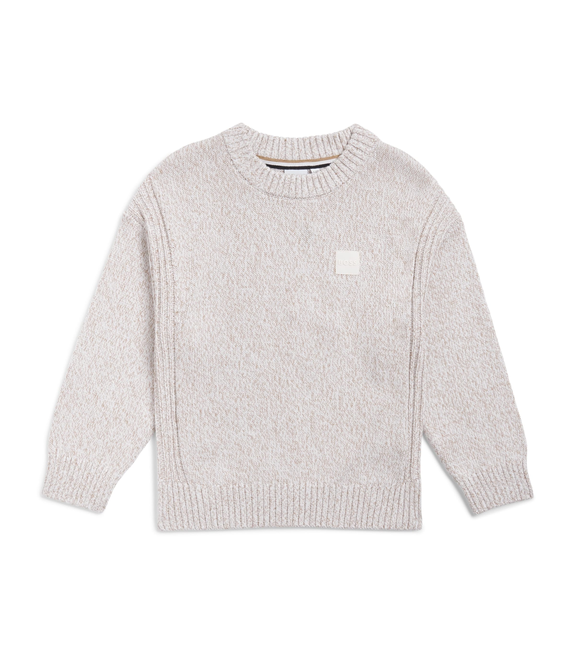 BOSS Kidswear Cotton Logo Patch Sweater (4-16 Years) Ivory