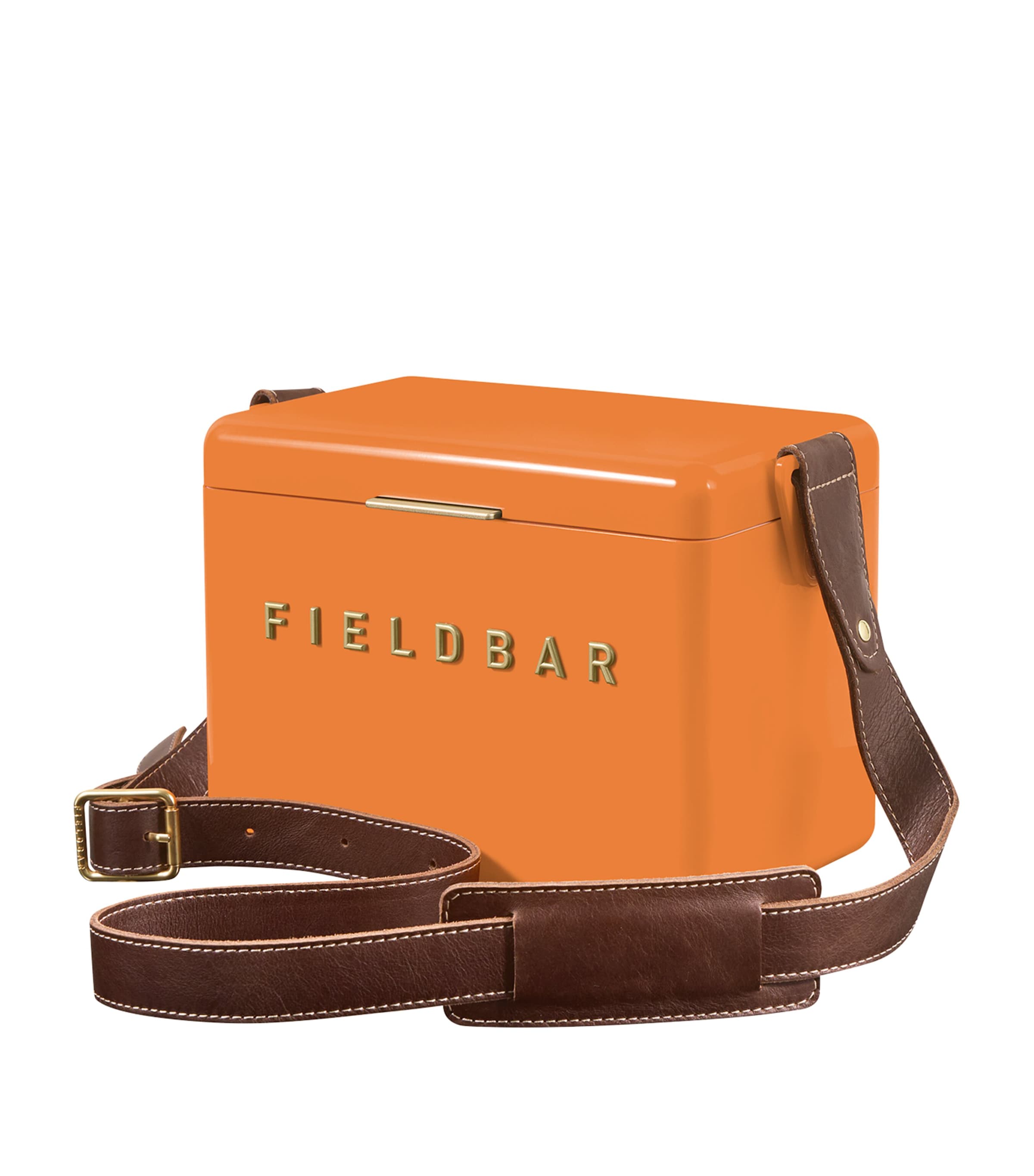 Fieldbar Mini Bar Cooler Box with Leather Sling (4L) Orange