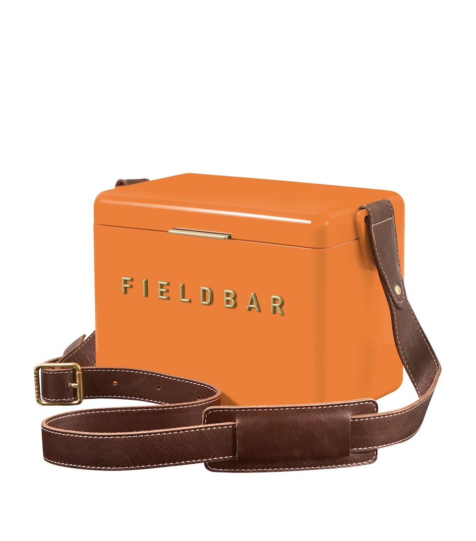 Fieldbar Mini Bar Cooler Box with Leather Sling (4L) Orange
