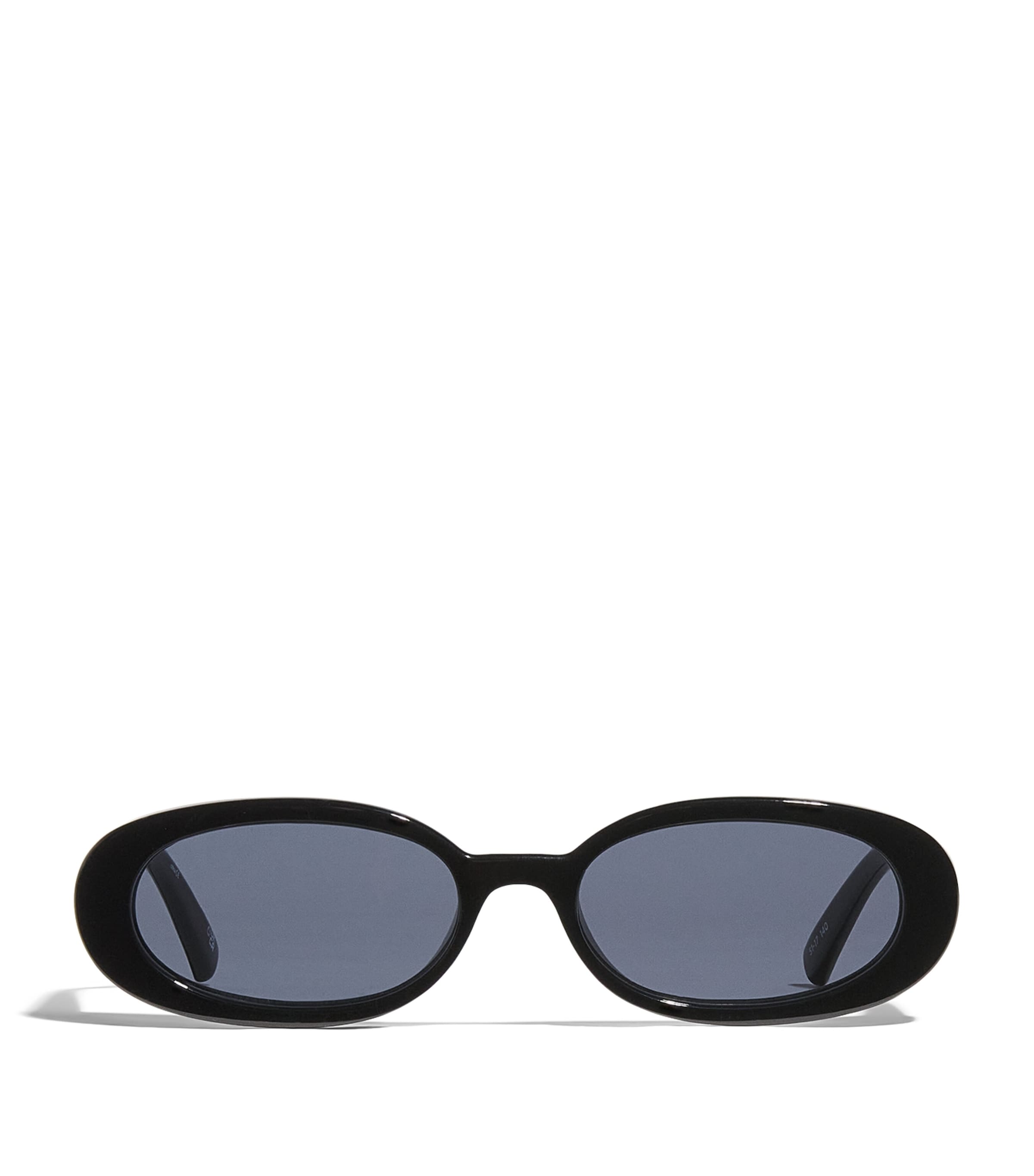 Le Specs Oval Outta Love Sunglasses Black Smoke