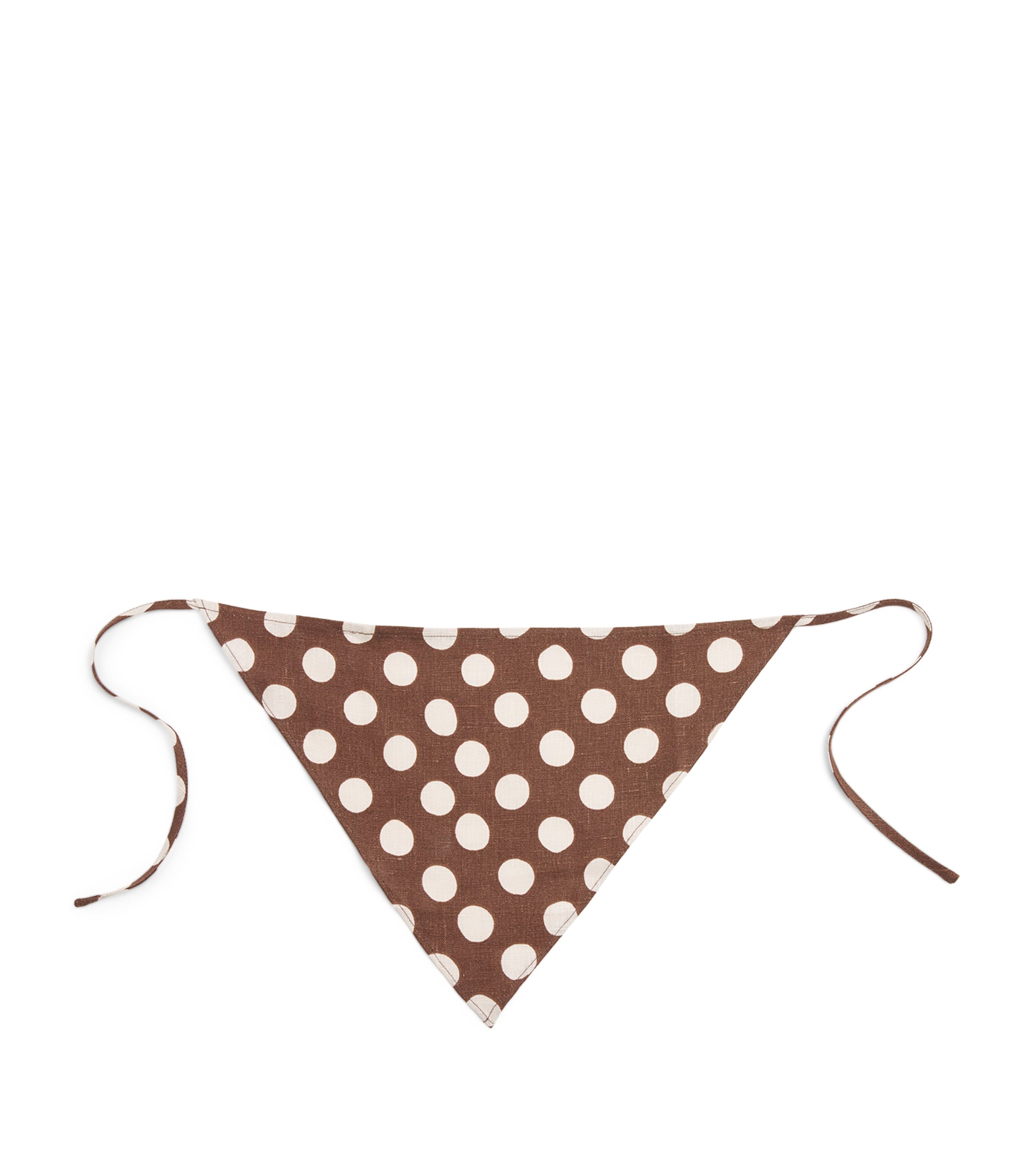 Faithfull the Brand Linen Polka-Dot Simona Head Scarf Cioccolato Dot