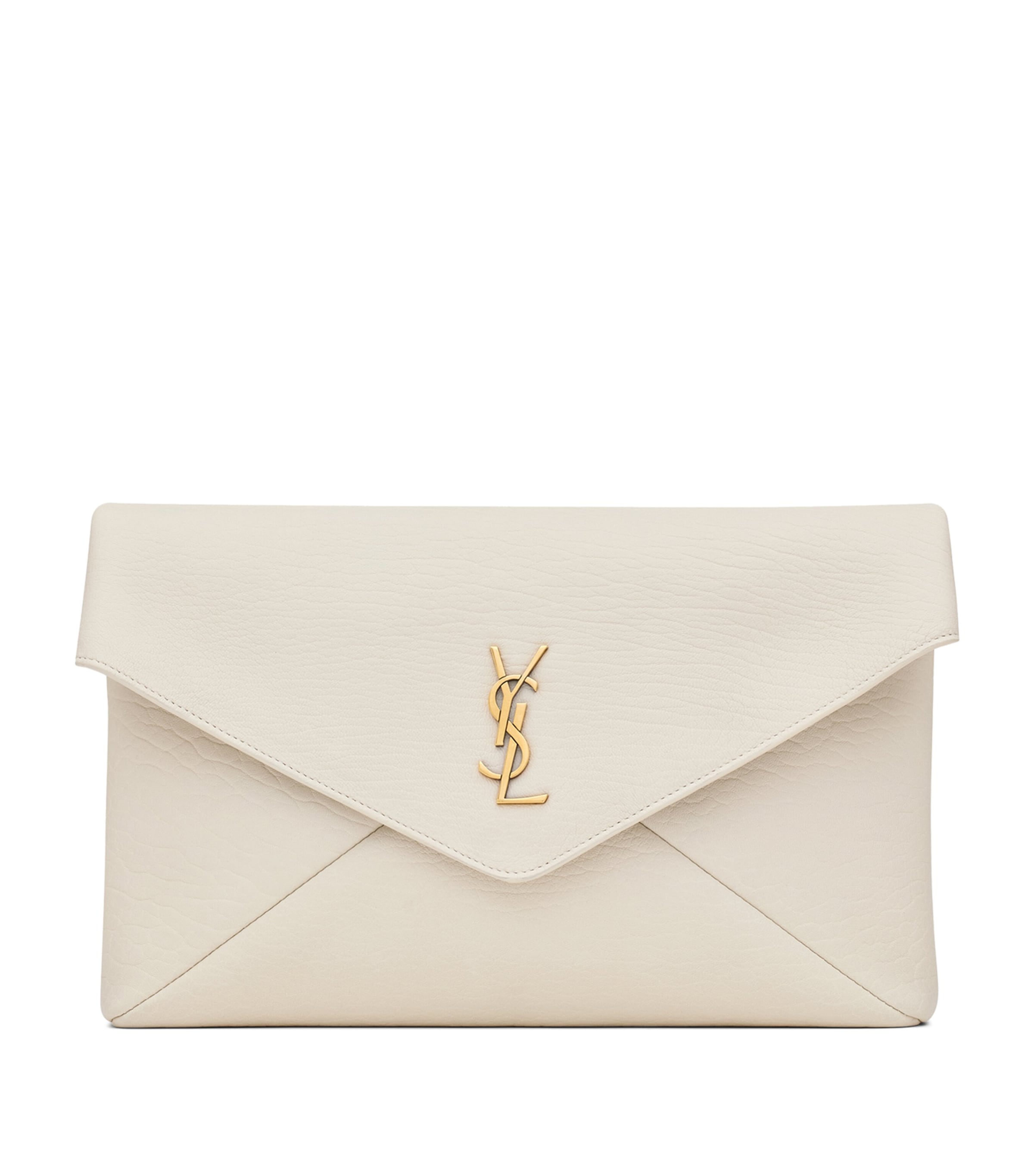 Saint Laurent Leather Cassandre Envelope Pouch
